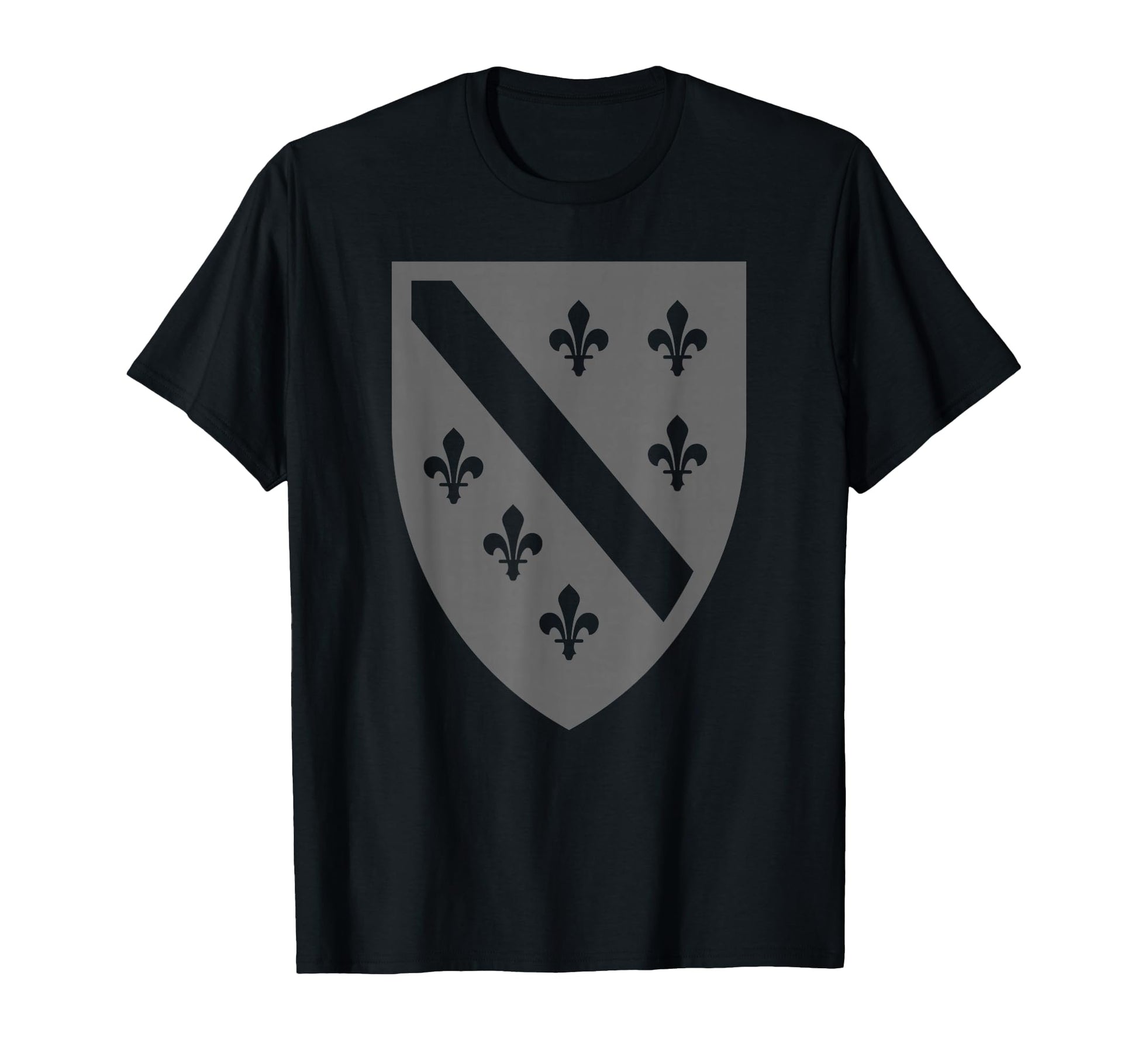 Black Bosnian Flag Bih Bosnia And T-Shirt - Custom Art Print for Adults - T-Shirt, Sweatshirt, Hoodie