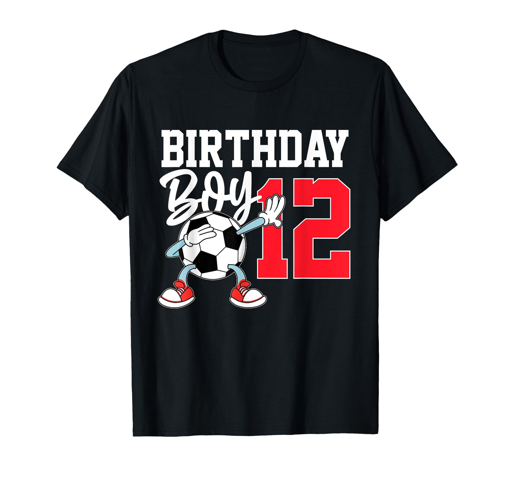 12Th Birthday Football Soccer 12 Year T-Shirt - Custom Art Print Men Women - T-Shirt, Sweatshirt, Hoodie