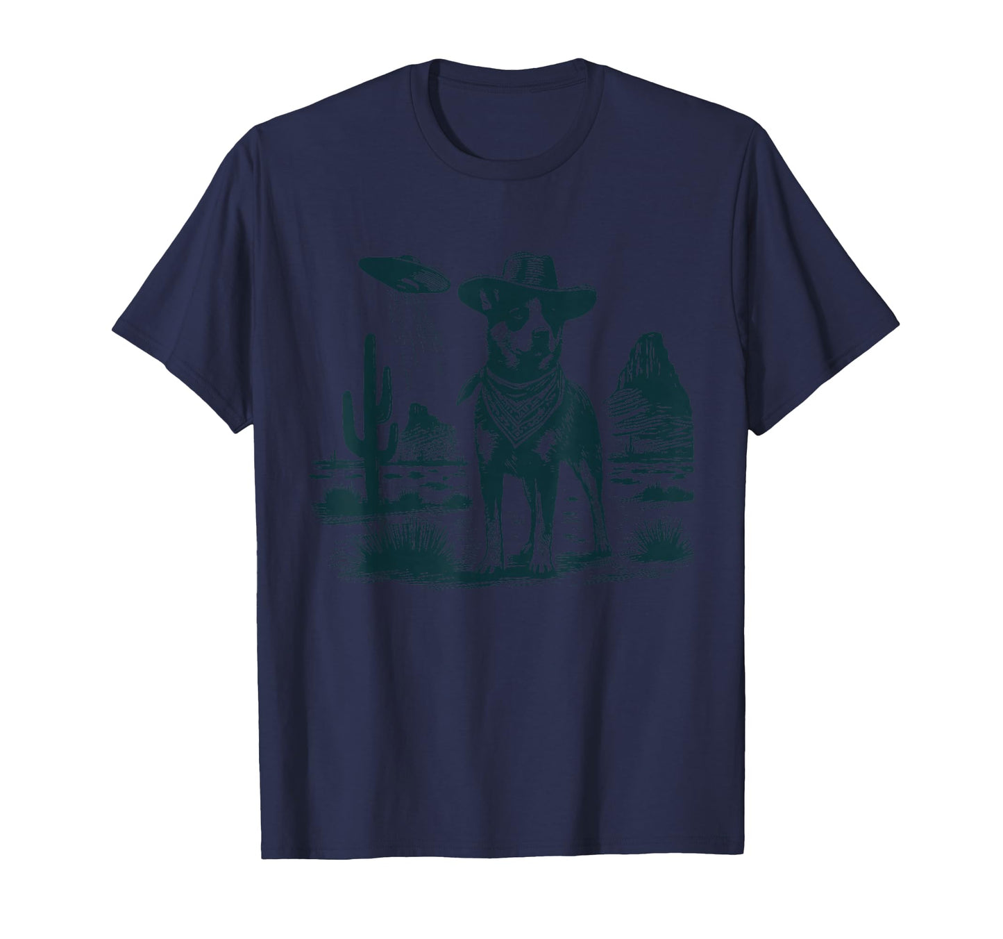 Heeler Ufo Western Cowboy Australian T-Shirt - Trendy Graphic Unisex - T-Shirt, Sweatshirt, Hoodie