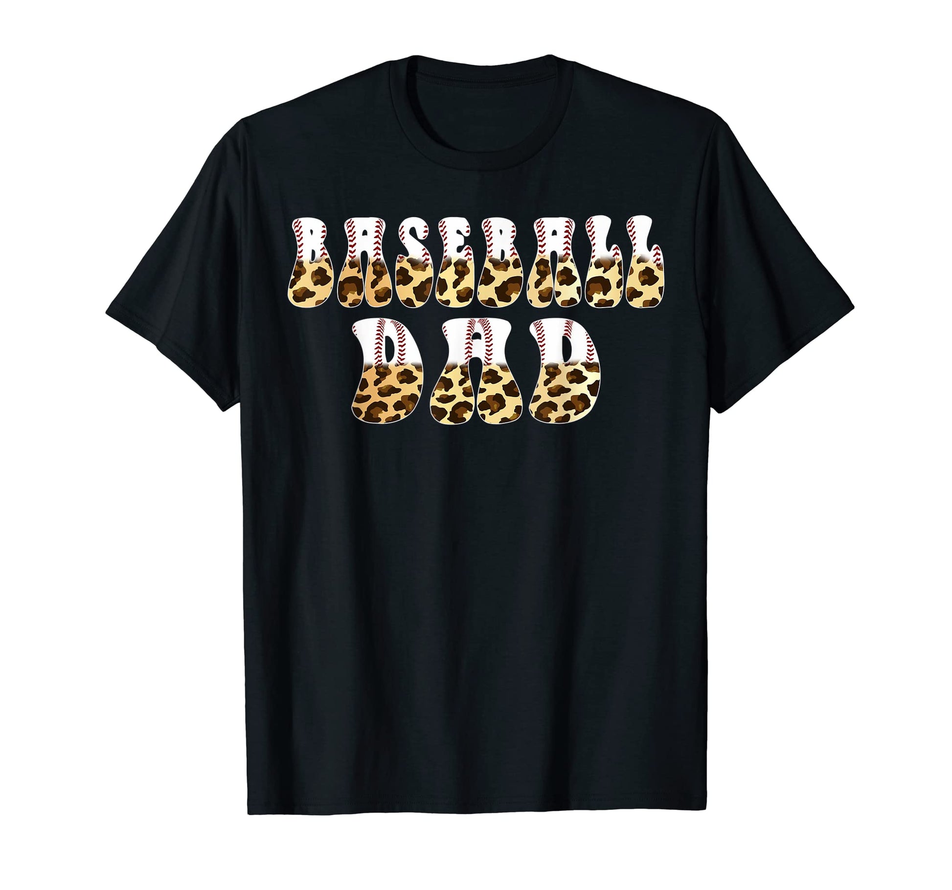 Groovy Softball Baseball Dad Leopard T-Shirt - Novelty Apparel Unisex - T-Shirt, Sweatshirt, Hoodie