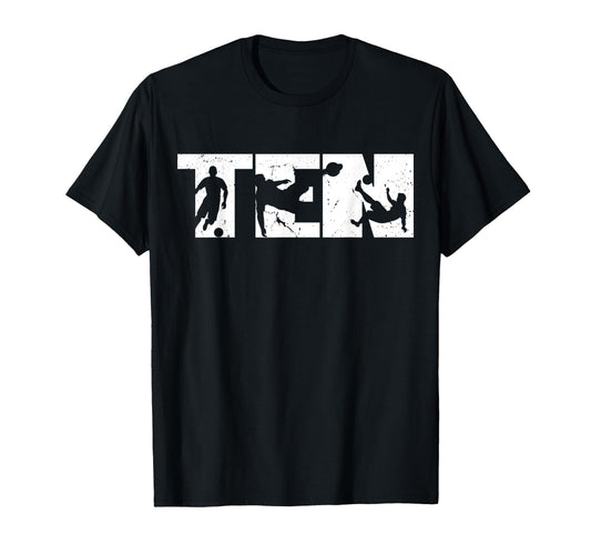 10Th Birthday Soccer 10 Years Old T-Shirt - Casual Everyday Wear for Adults - T-Shirt, Sweatshirt, Hoodie