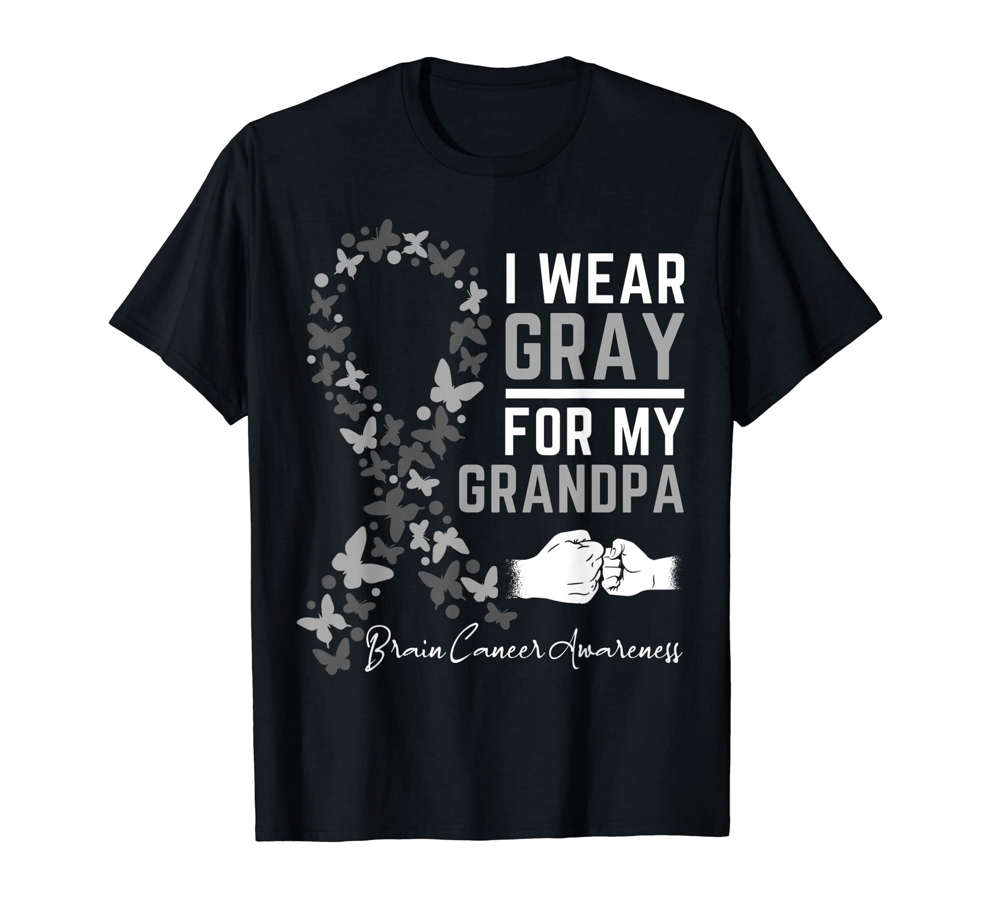 I Wear Gray My Grandpa Gifts Brain T-Shirt - Minimalist Print Men Women - T-Shirt, Sweatshirt, Hoodie