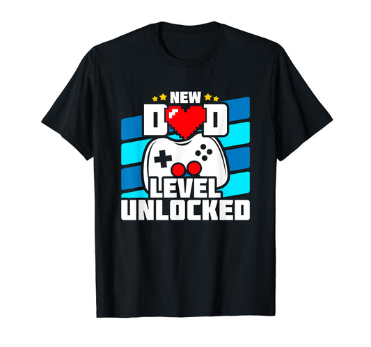 Announcement Gamer Dad New Dad Level T-Shirt - Streetwear Style for Adults - T-Shirt, Sweatshirt, Hoodie