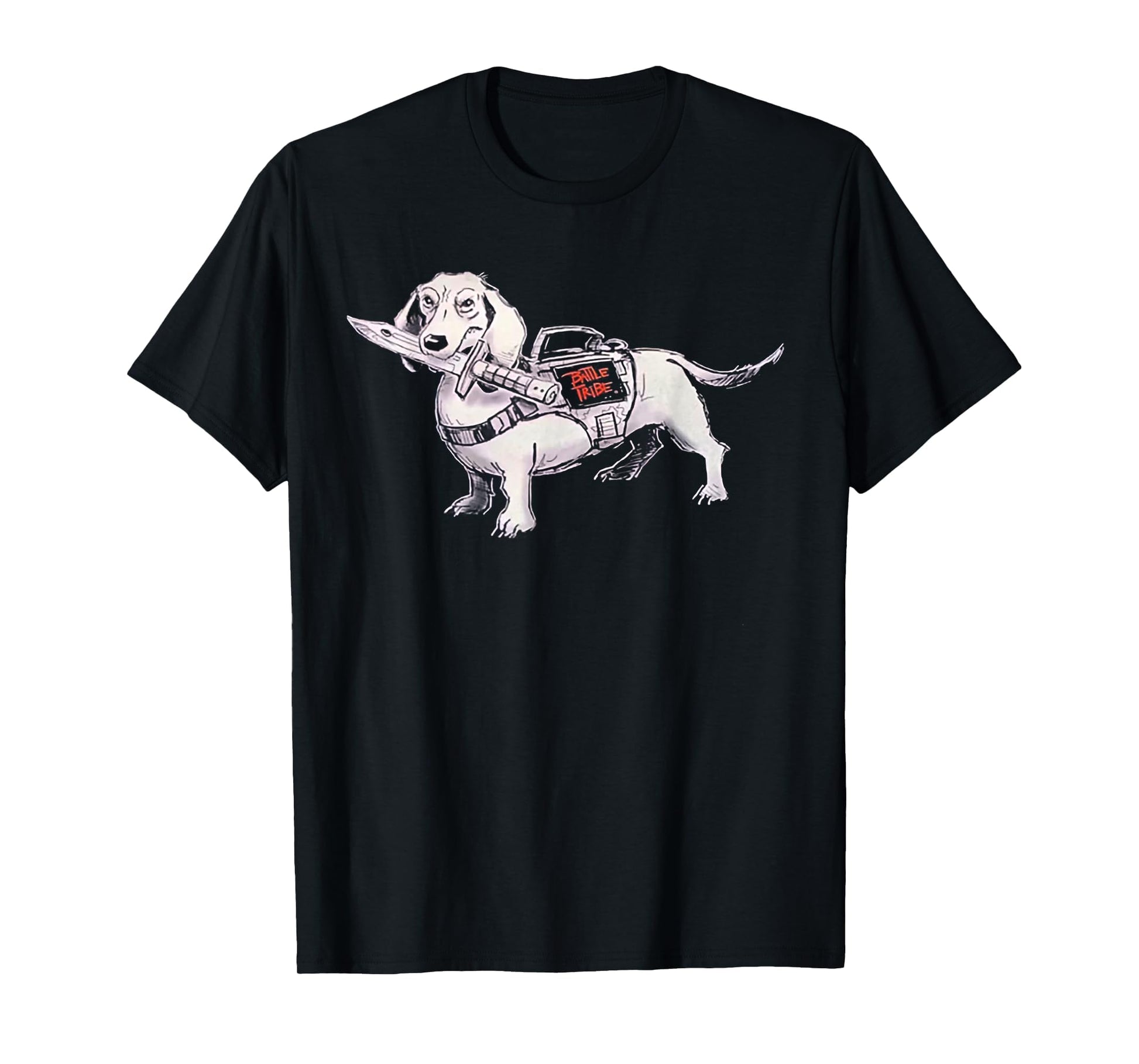 Battle Tribe War Dog Dachshund T-Shirt - Minimalist Print Men Women - T-Shirt, Sweatshirt, Hoodie