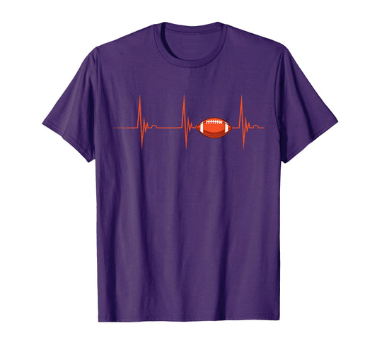 American Football Heartbeat Ecg T-Shirt - Custom Art Print for Adults - T-Shirt, Sweatshirt, Hoodie