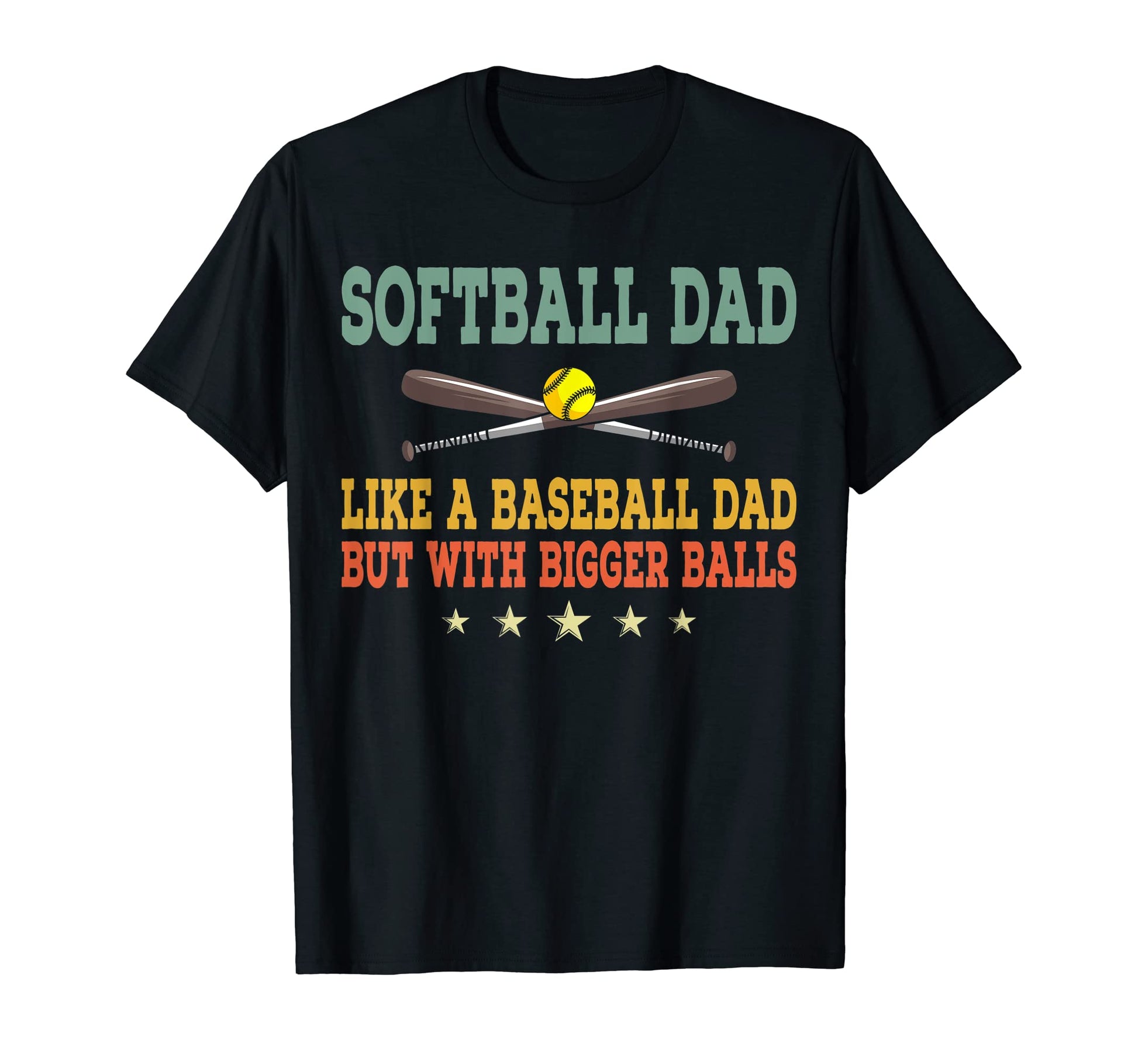 Mens Softball Dad Like Normal Dad But T-Shirt - Unique Graphic Unisex - T-Shirt, Sweatshirt, Hoodie