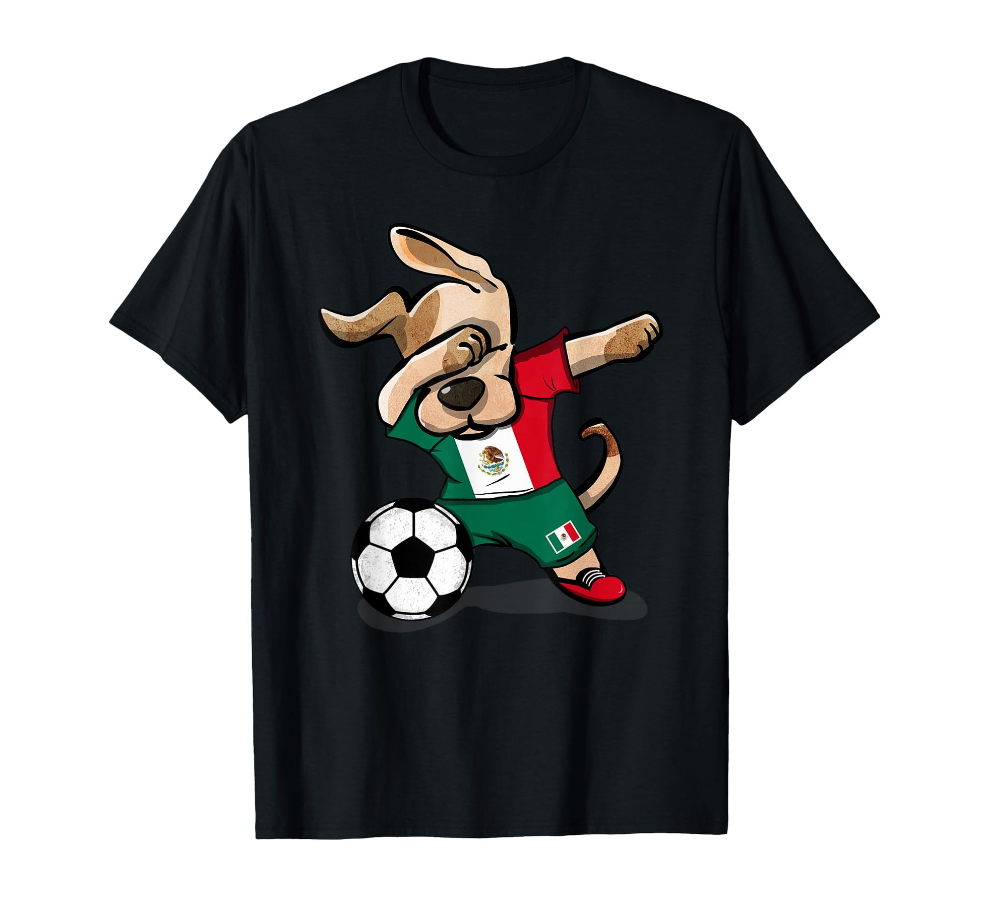 Funny Dabbing Dog Mexico Soccer T-Shirt - Aesthetic Graphic Men Women - T-Shirt, Sweatshirt, Hoodie
