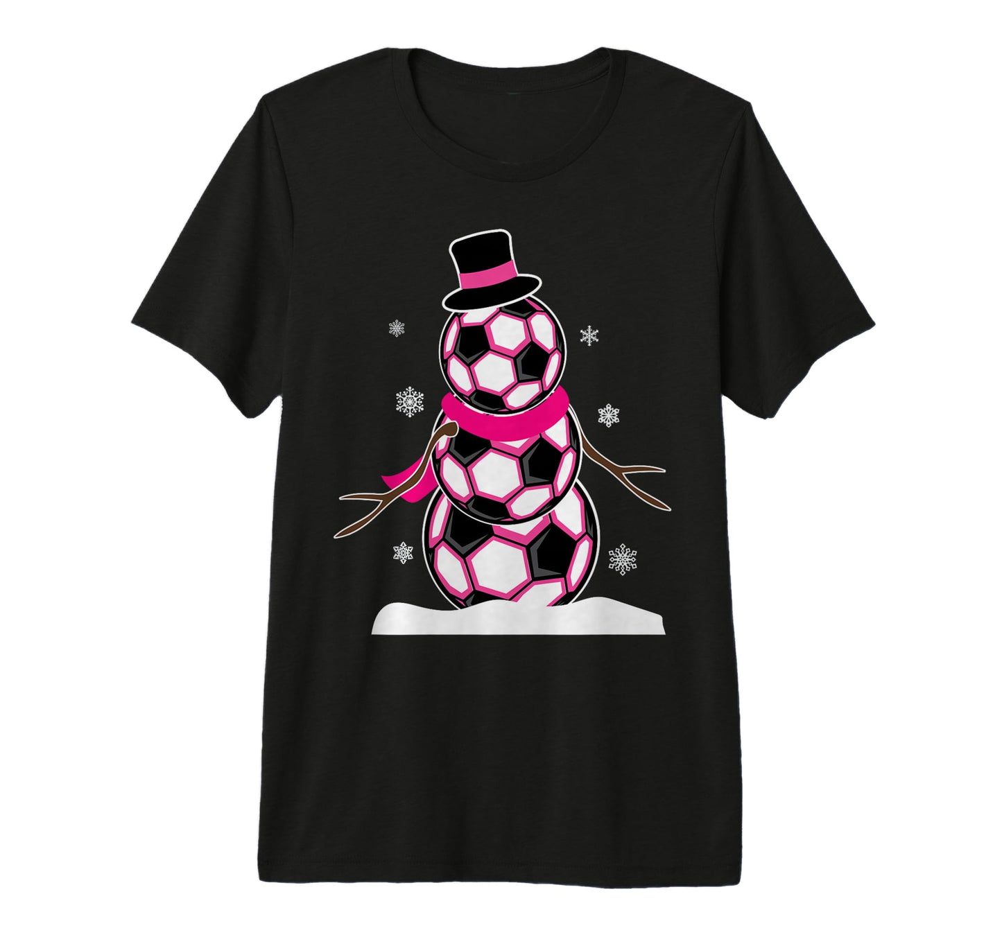 Soccer Ball Santa Snowman Soccer T-Shirt - Minimalist Print for Adults - T-Shirt, Sweatshirt, Hoodie