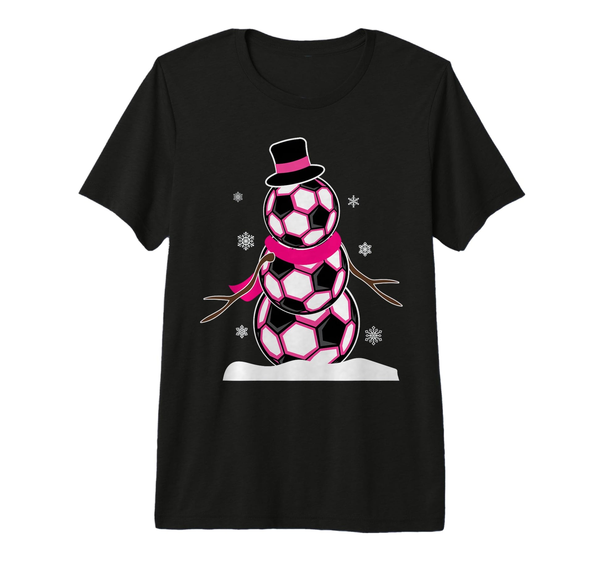 Soccer Ball Santa Snowman Soccer T-Shirt - Minimalist Print for Adults - T-Shirt, Sweatshirt, Hoodie
