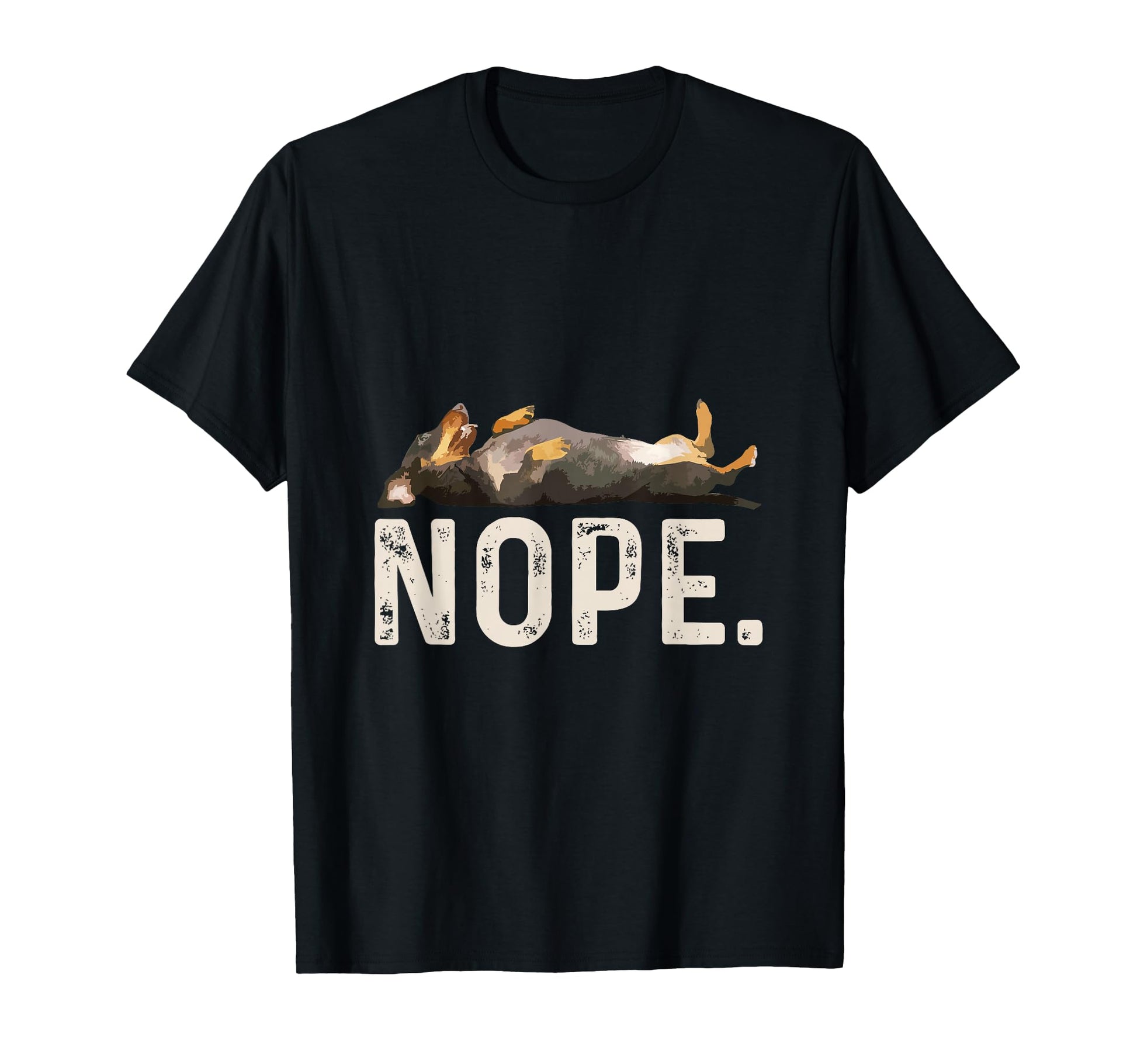 Nope Lazy Dachshund T-Shirt - Graphic Print Men Women - T-Shirt, Sweatshirt, Hoodie