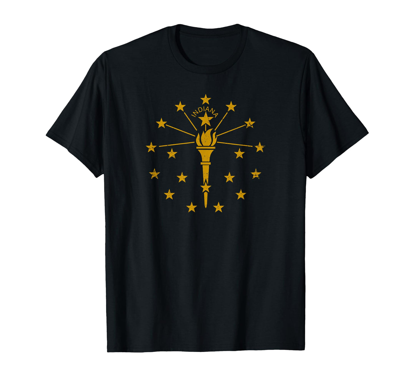 State Flag Indiana Distressed Gift T-Shirt - Unique Graphic for Adults - T-Shirt, Sweatshirt, Hoodie