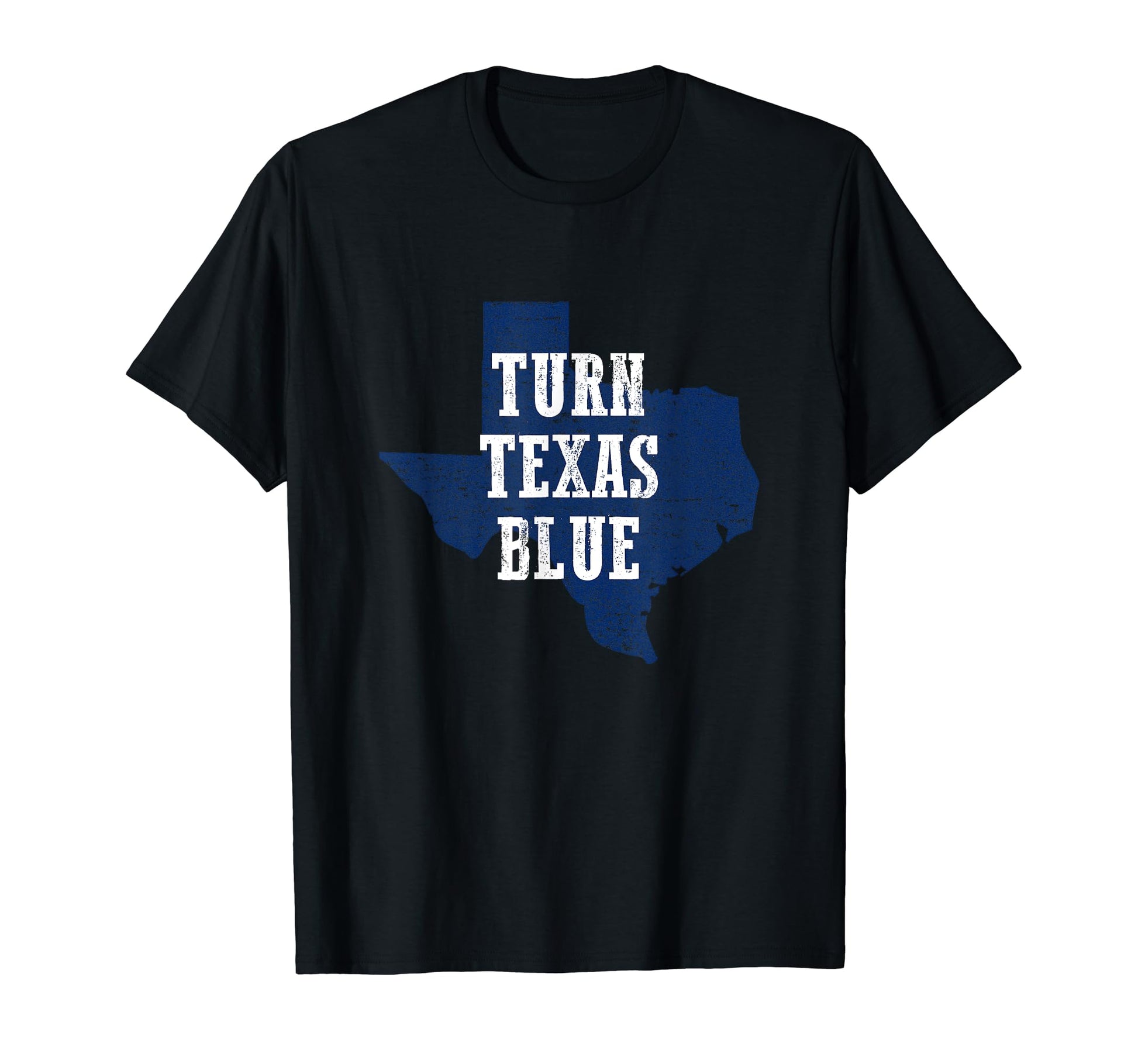 Turn Texas Blue Distressed T-Shirt - Trendy Graphic for Adults - T-Shirt, Sweatshirt, Hoodie