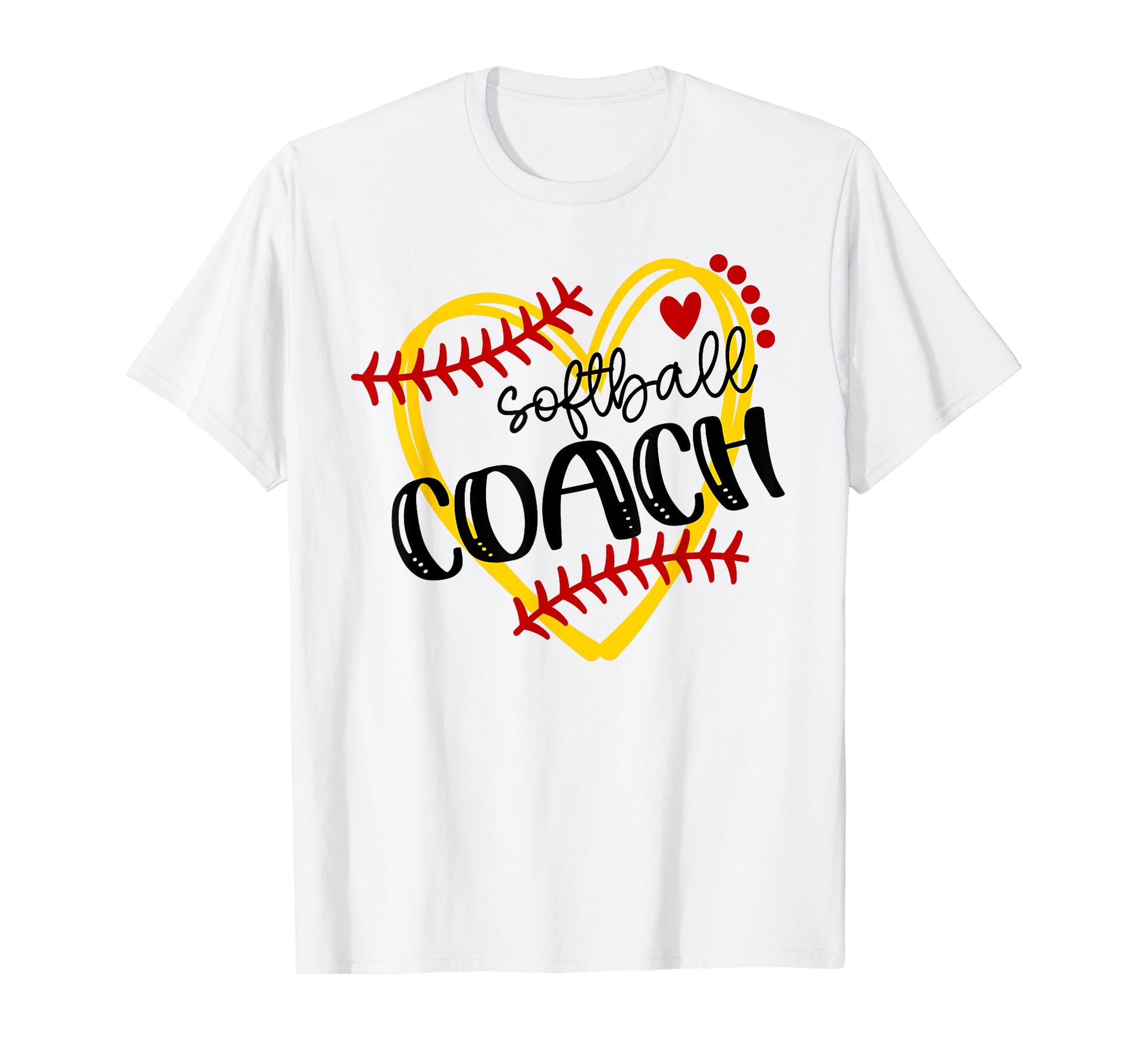 Personalized Softball Heart Coach T-Shirt - Custom Art Print Unisex - T-Shirt, Sweatshirt, Hoodie