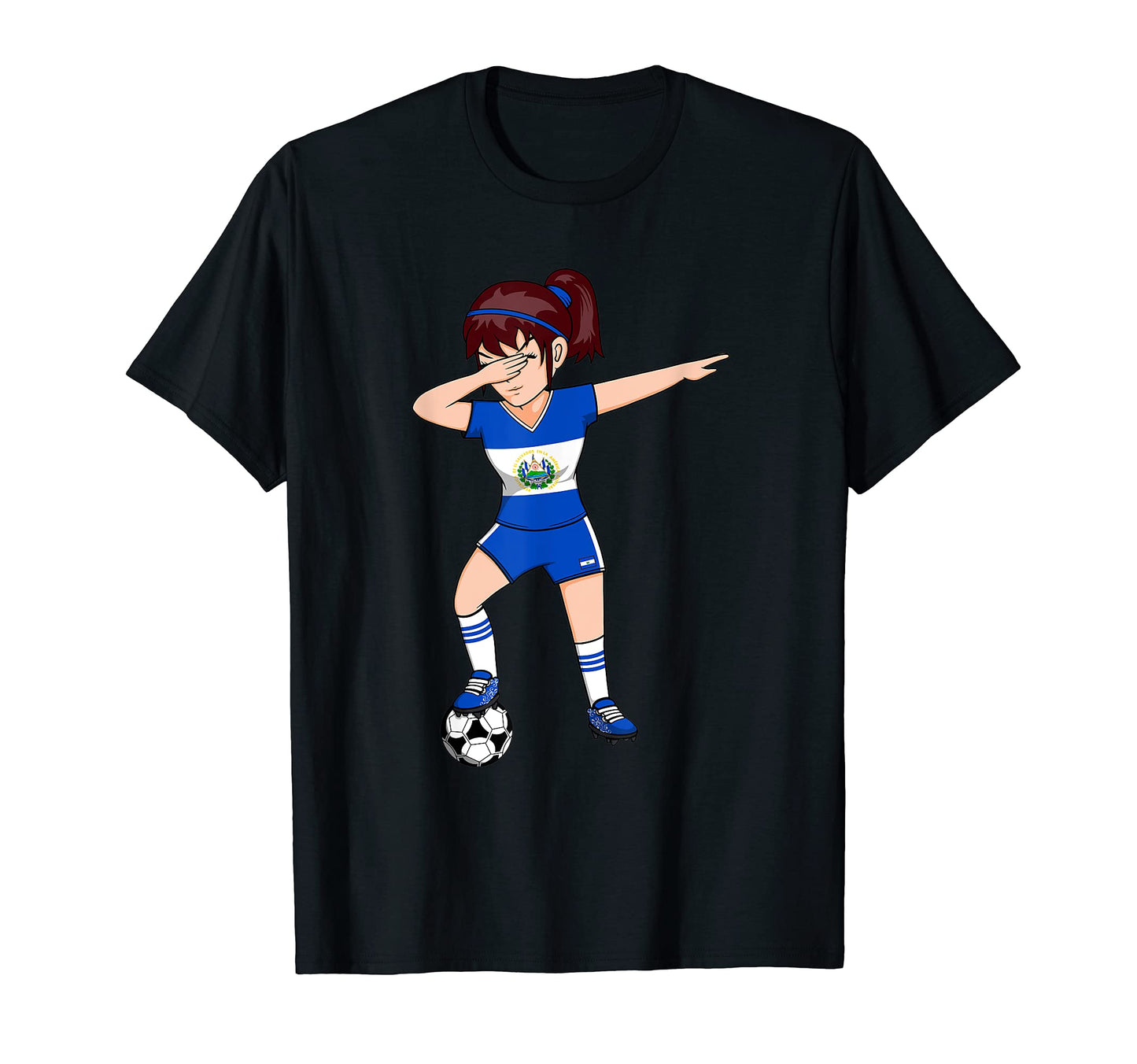 Dabbing Soccer El Salvador Jersey T-Shirt - Graphic Print Unisex - T-Shirt, Sweatshirt, Hoodie