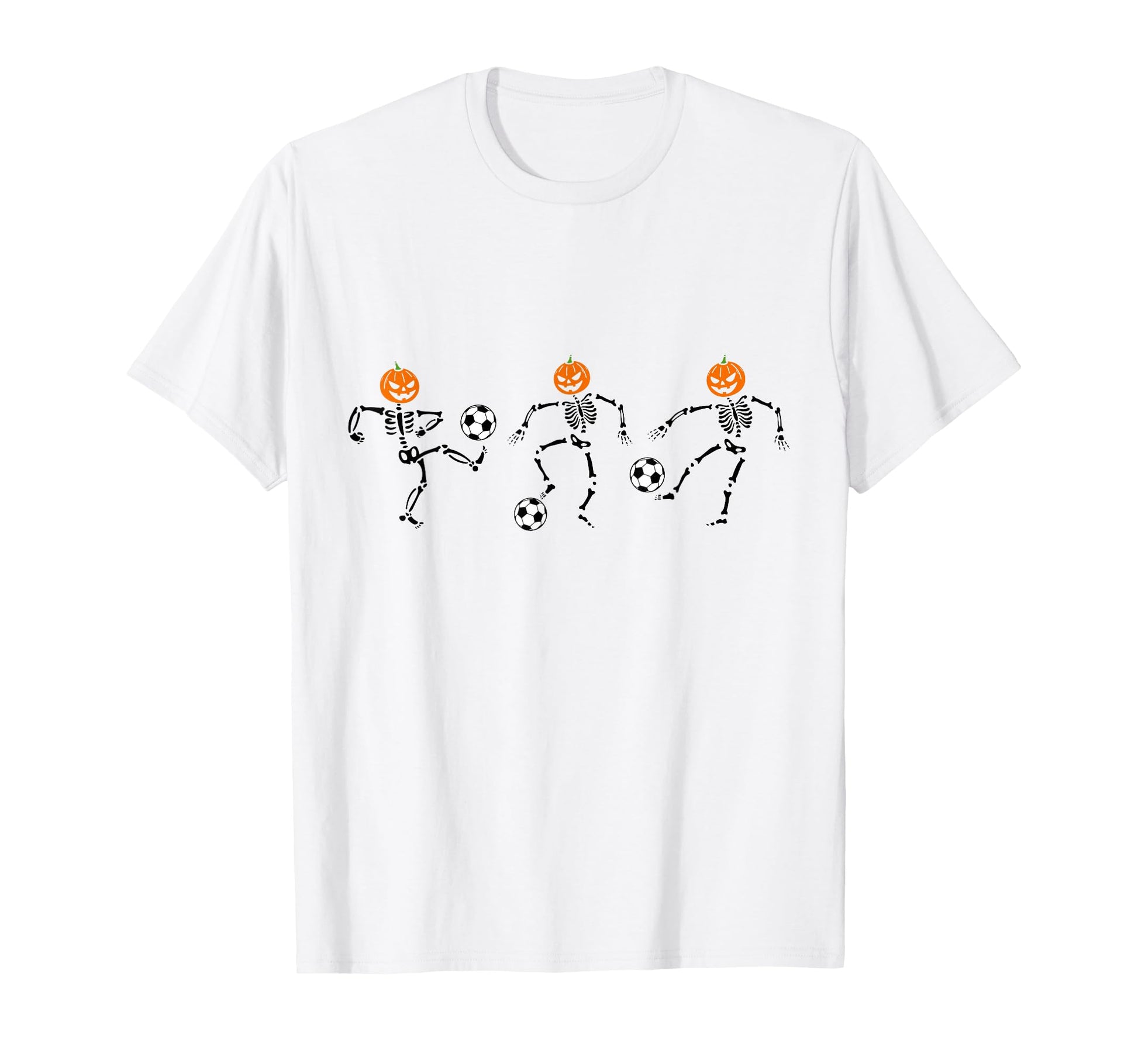 Pumpkin Skeleton Squad Soccer Player T-Shirt - Custom Art Print Unisex - T-Shirt, Sweatshirt, Hoodie