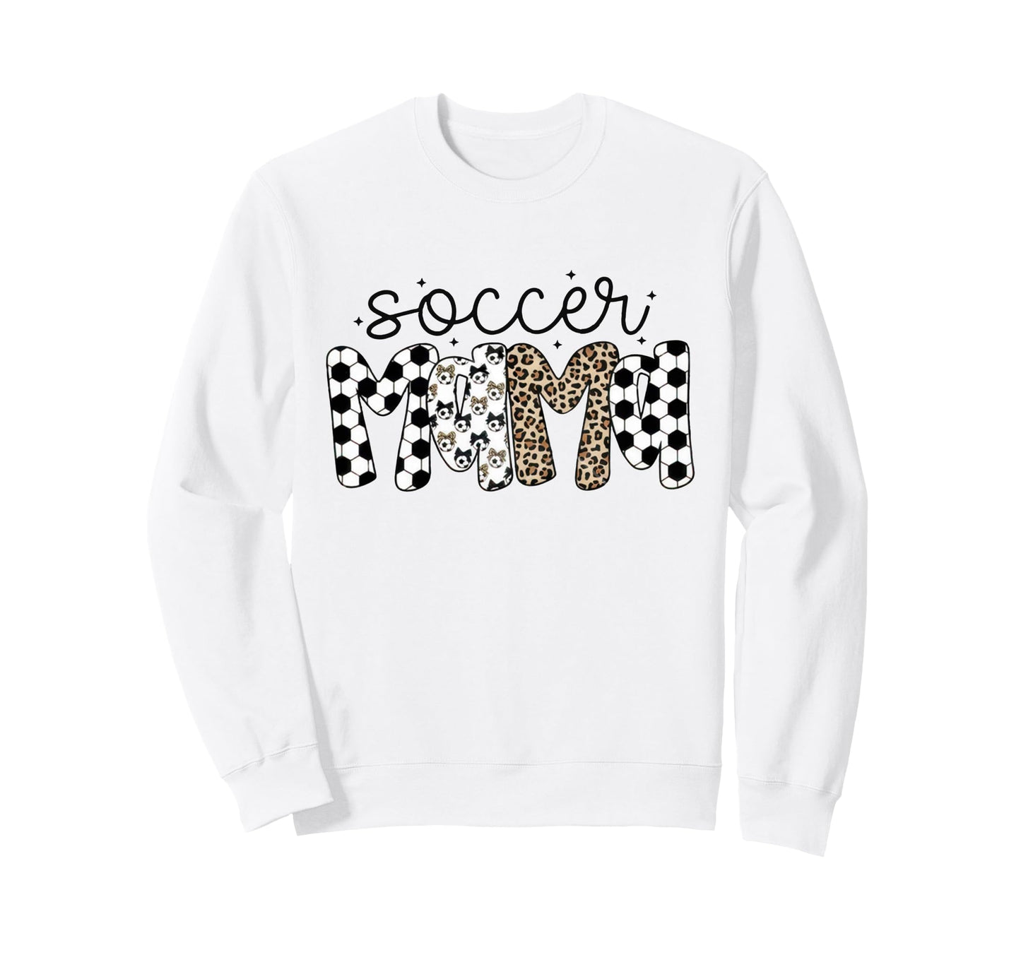 Soccer Mama Leopard Soccer Mom Game Day Sweatshirt - Trendy Graphic Unisex - T-Shirt, Sweatshirt, Hoodie