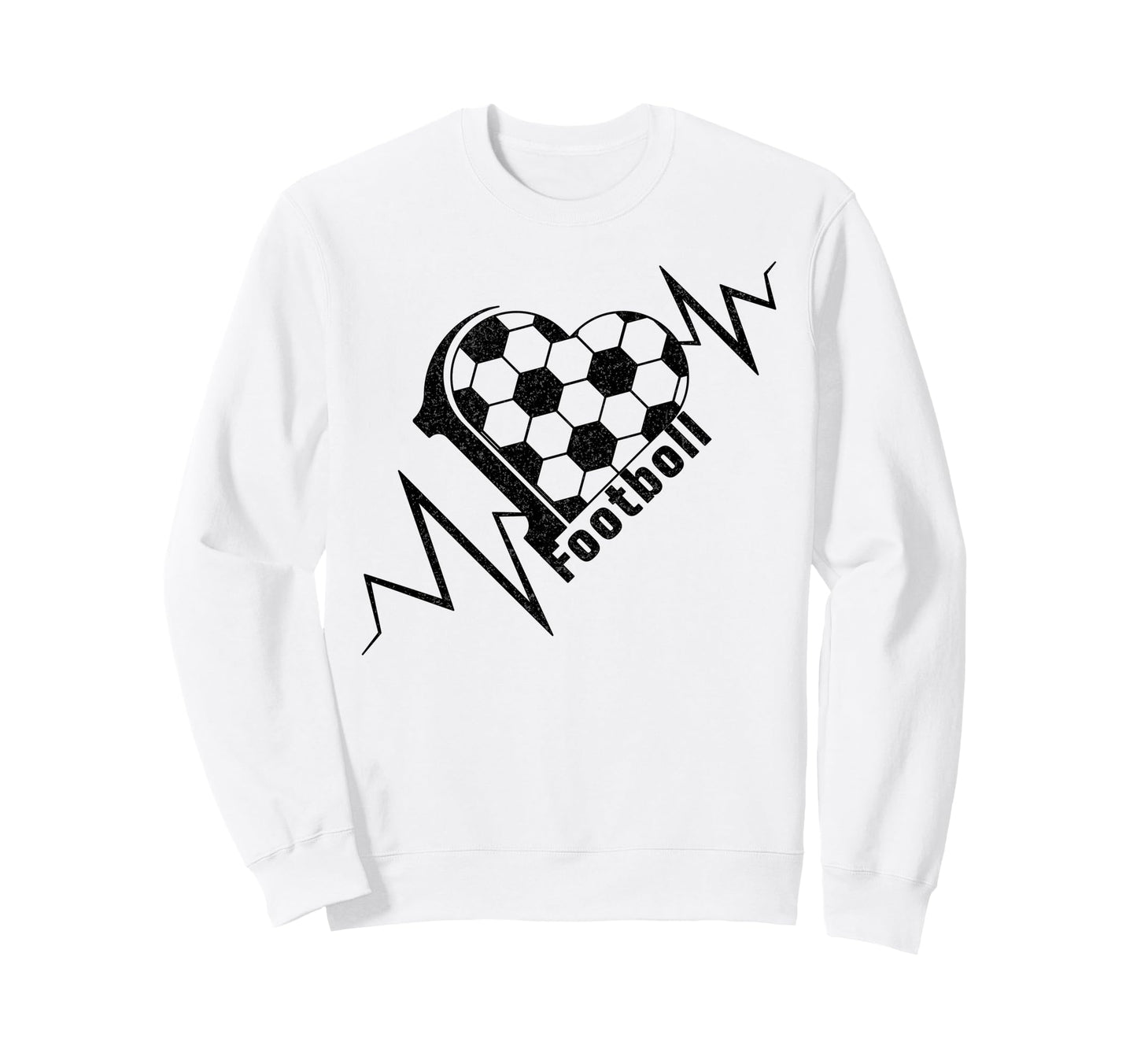 Love Football Heartbeat Soccer Pulse Sweatshirt - Custom Art Print Unisex - T-Shirt, Sweatshirt, Hoodie