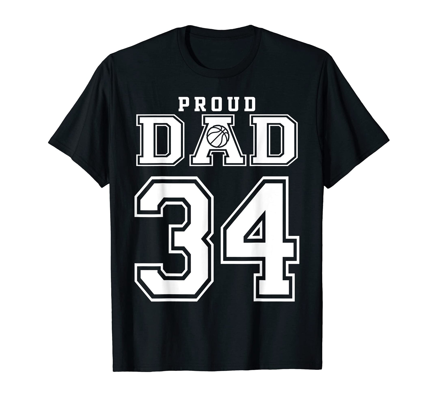 Number 34 Custom Proud Basketball T-Shirt - Fun Novelty Design Men Women - T-Shirt, Sweatshirt, Hoodie