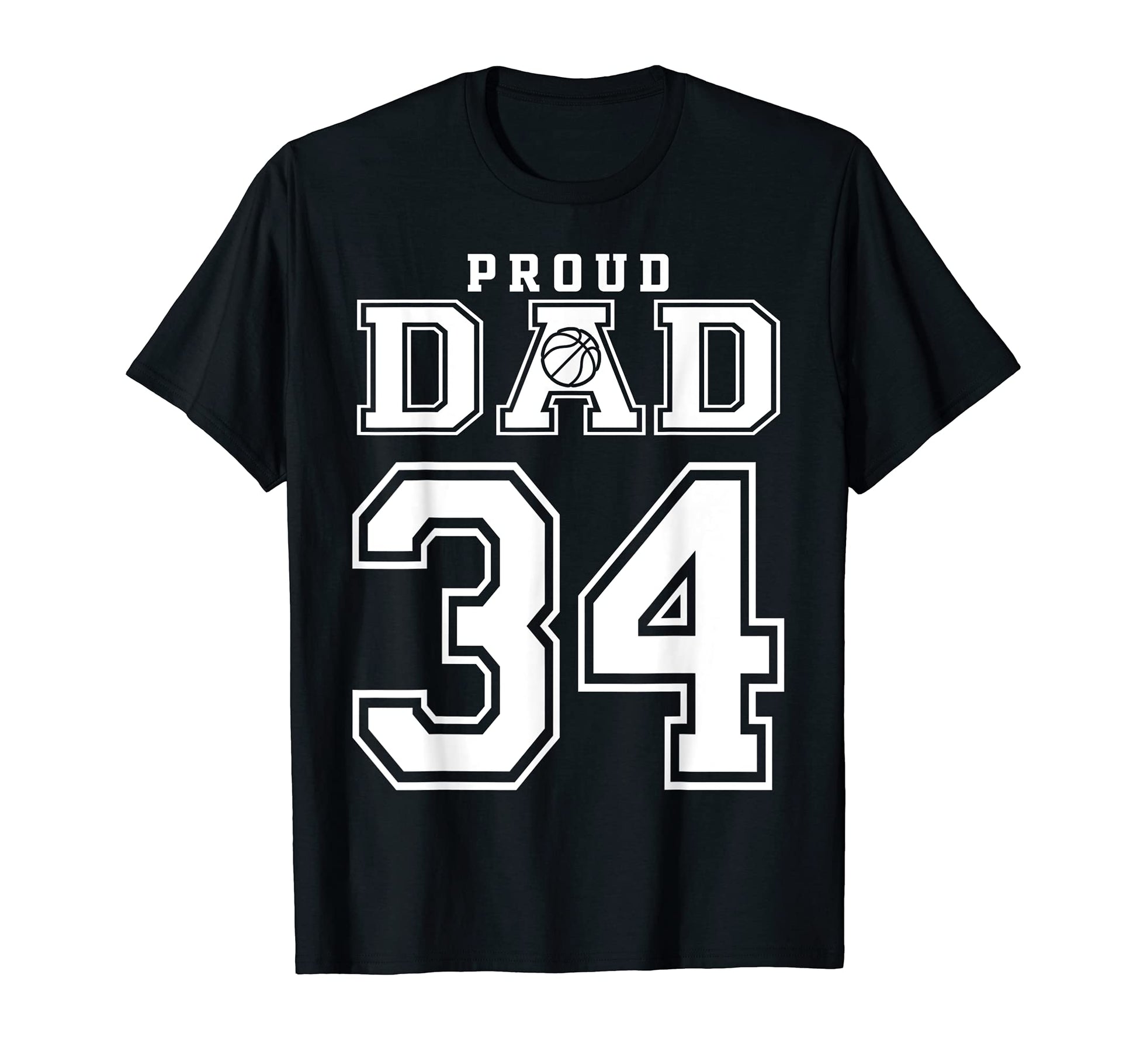 Number 34 Custom Proud Basketball T-Shirt - Fun Novelty Design Men Women - T-Shirt, Sweatshirt, Hoodie