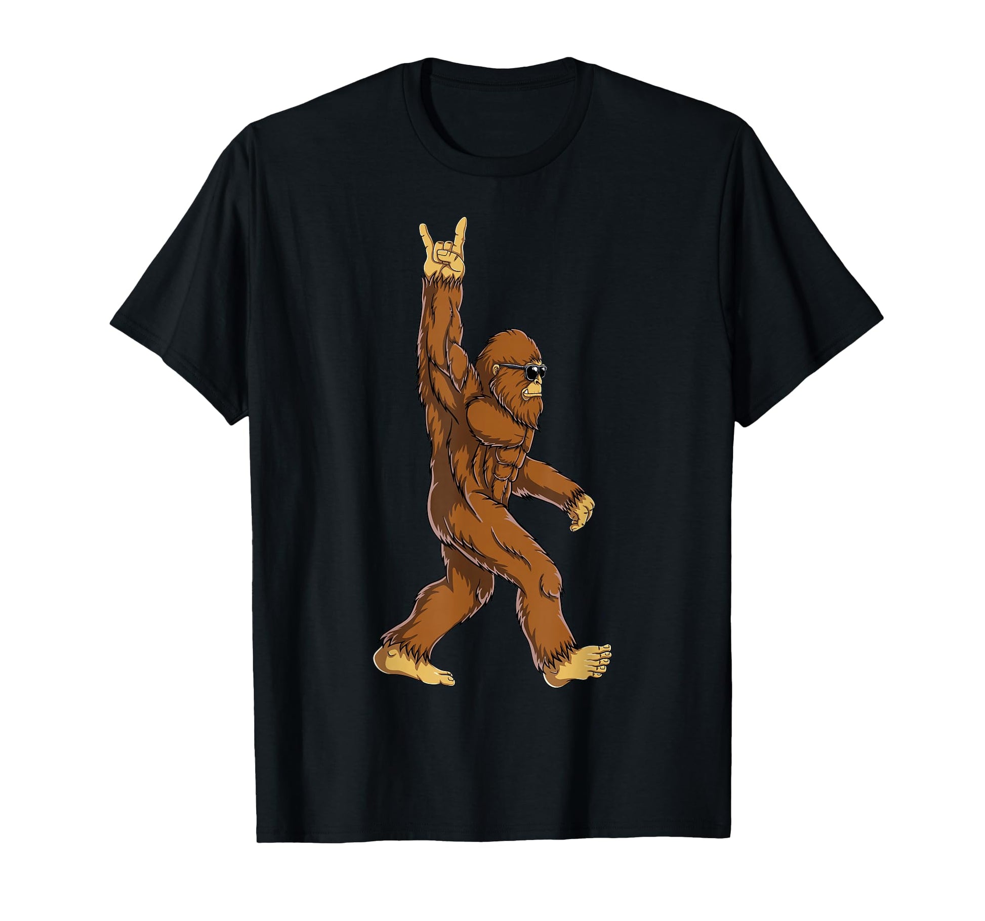 Bigfoot Rock Sasquatch Rock And Roll T-Shirt - Graphic Print for Adults - T-Shirt, Sweatshirt, Hoodie
