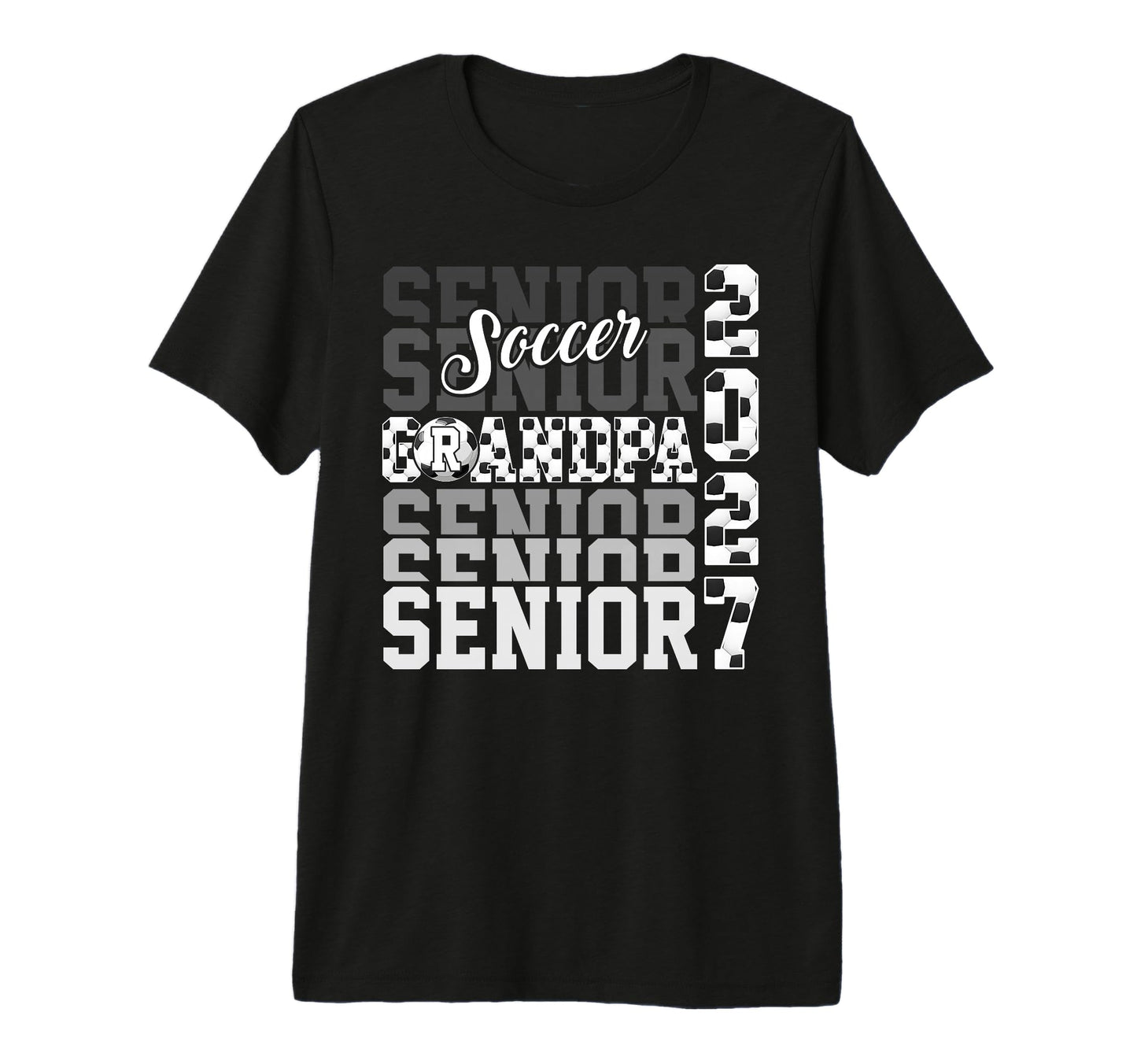 Senior 2027 Soccer Grandpa Proud T-Shirt - Custom Art Print for Adults - T-Shirt, Sweatshirt, Hoodie
