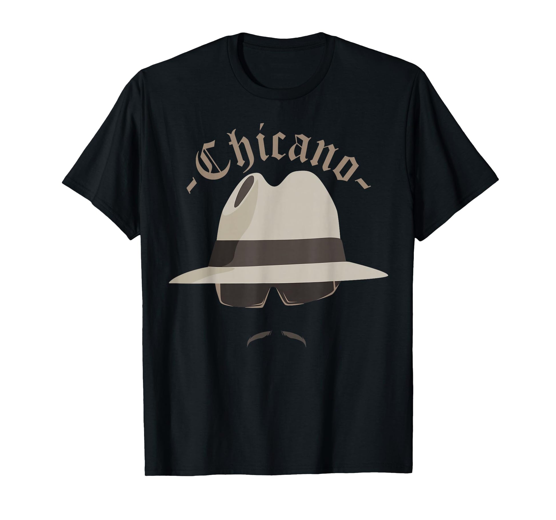 Lowrider Hat Chicano Moustache T-Shirt - Minimalist Print Unisex - T-Shirt, Sweatshirt, Hoodie