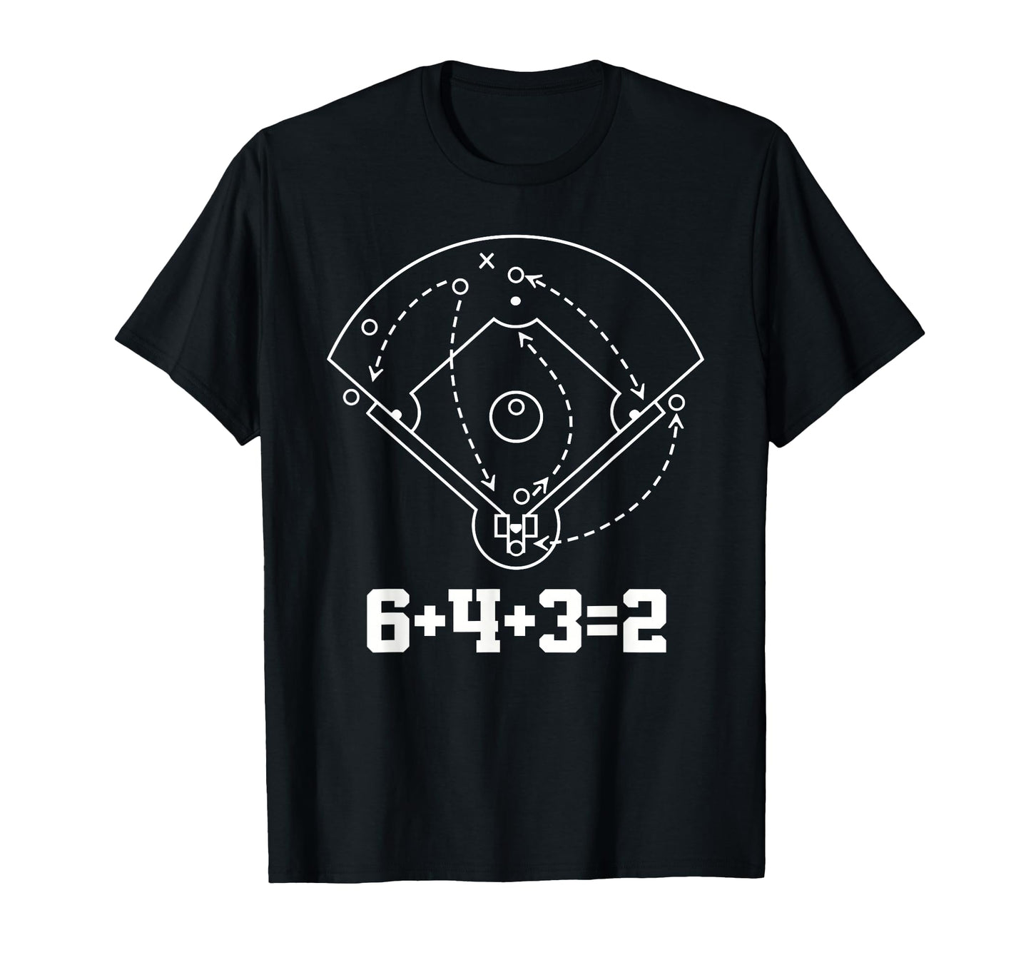 Baseball Math 6 4 3 2 Double Play Game T-Shirt - Trendy Graphic for Adults - T-Shirt, Sweatshirt, Hoodie