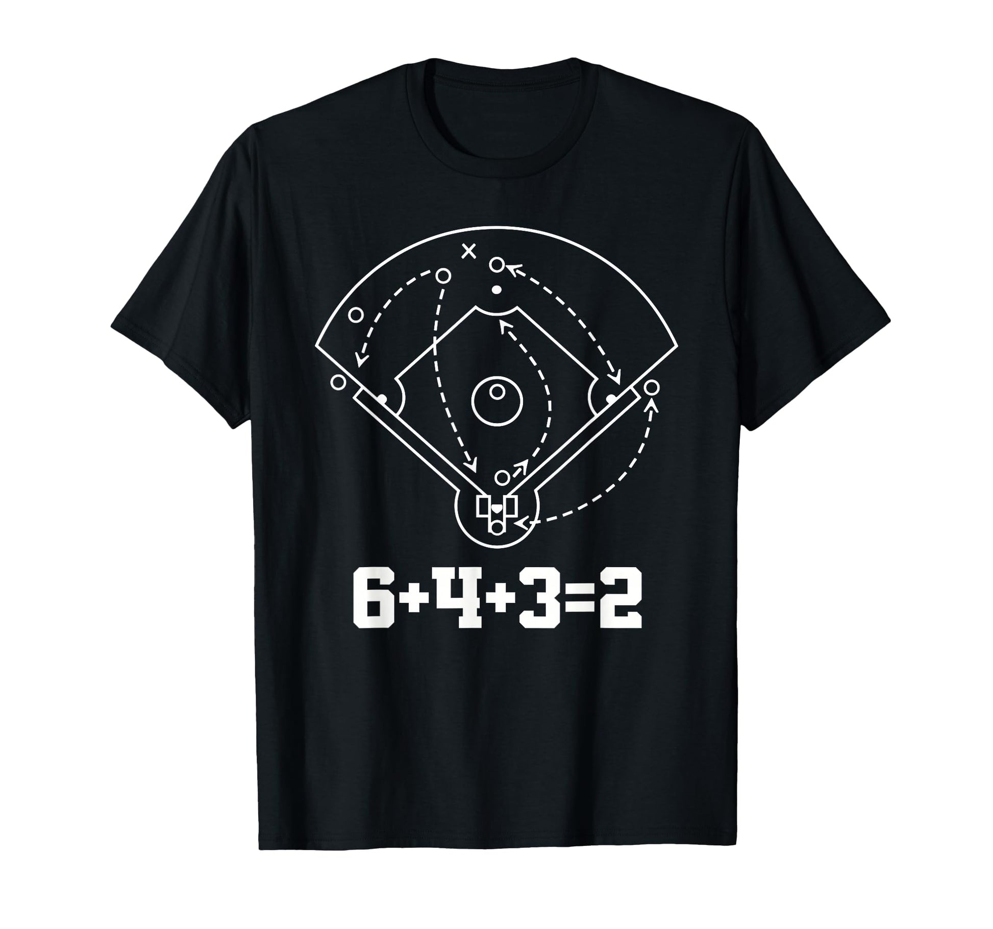 Baseball Math 6 4 3 2 Double Play Game T-Shirt - Trendy Graphic for Adults - T-Shirt, Sweatshirt, Hoodie