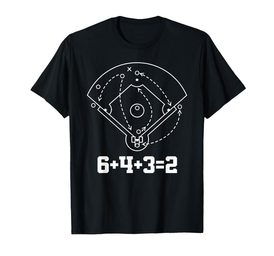 Baseball Math 6 4 3 2 Double Play Game T-Shirt - Trendy Graphic for Adults - T-Shirt, Sweatshirt, Hoodie