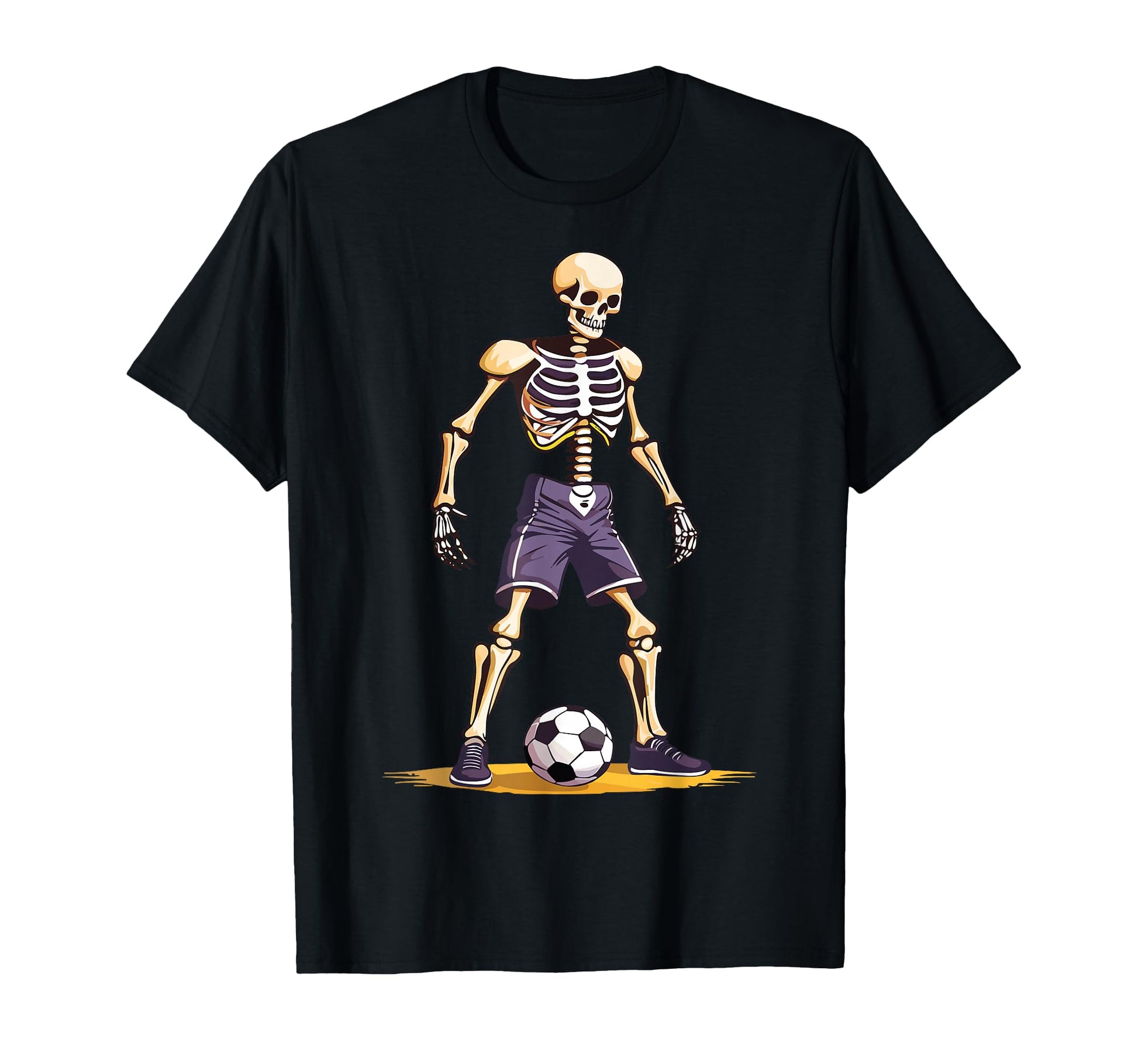 Spooky Skeleton Playing Soccer T-Shirt - Novelty Apparel Men Women - T-Shirt, Sweatshirt, Hoodie