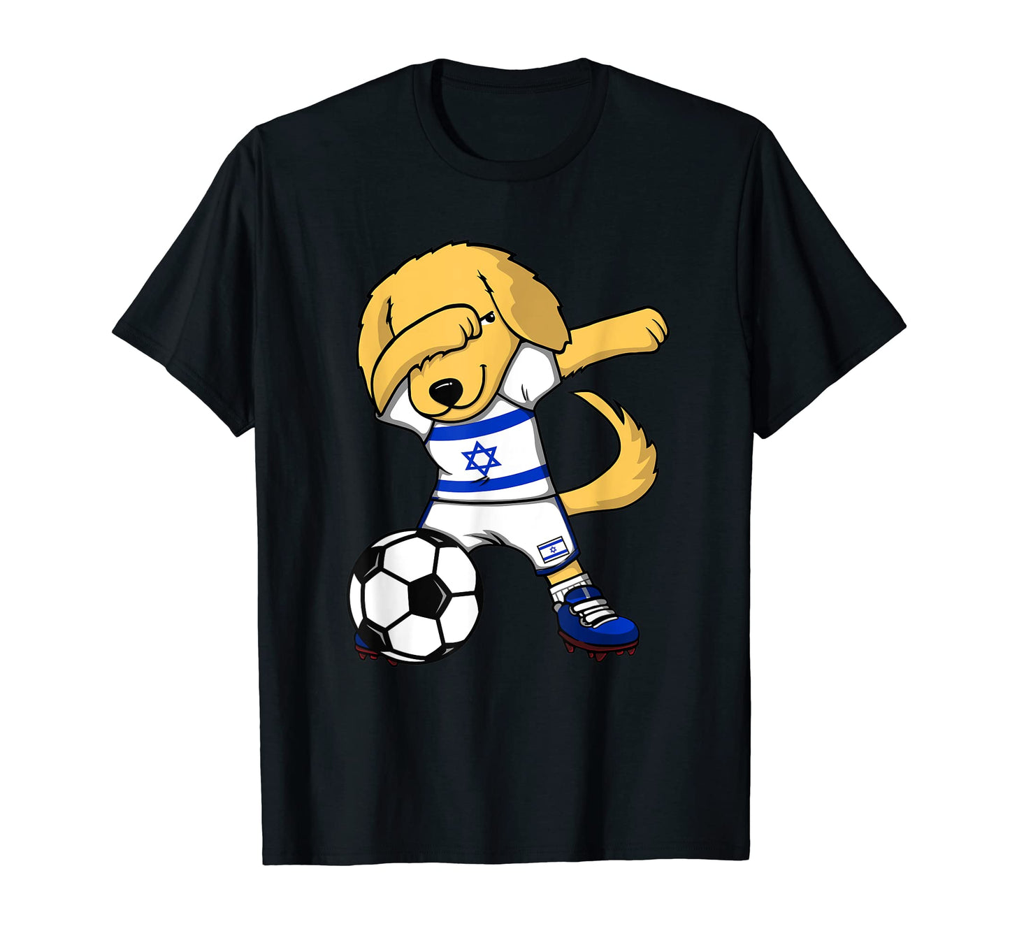 Dabbing Golden Retriever Israel T-Shirt - Casual Everyday Wear for Adults - T-Shirt, Sweatshirt, Hoodie
