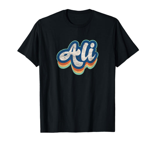 Ali First Name 70S 80S Personalized T-Shirt - Minimalist Print Men Women - T-Shirt, Sweatshirt, Hoodie