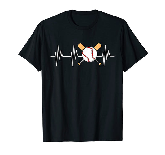 Baseball Heartbeat Sports Player Lover T-Shirt - Aesthetic Graphic Unisex - T-Shirt, Sweatshirt, Hoodie