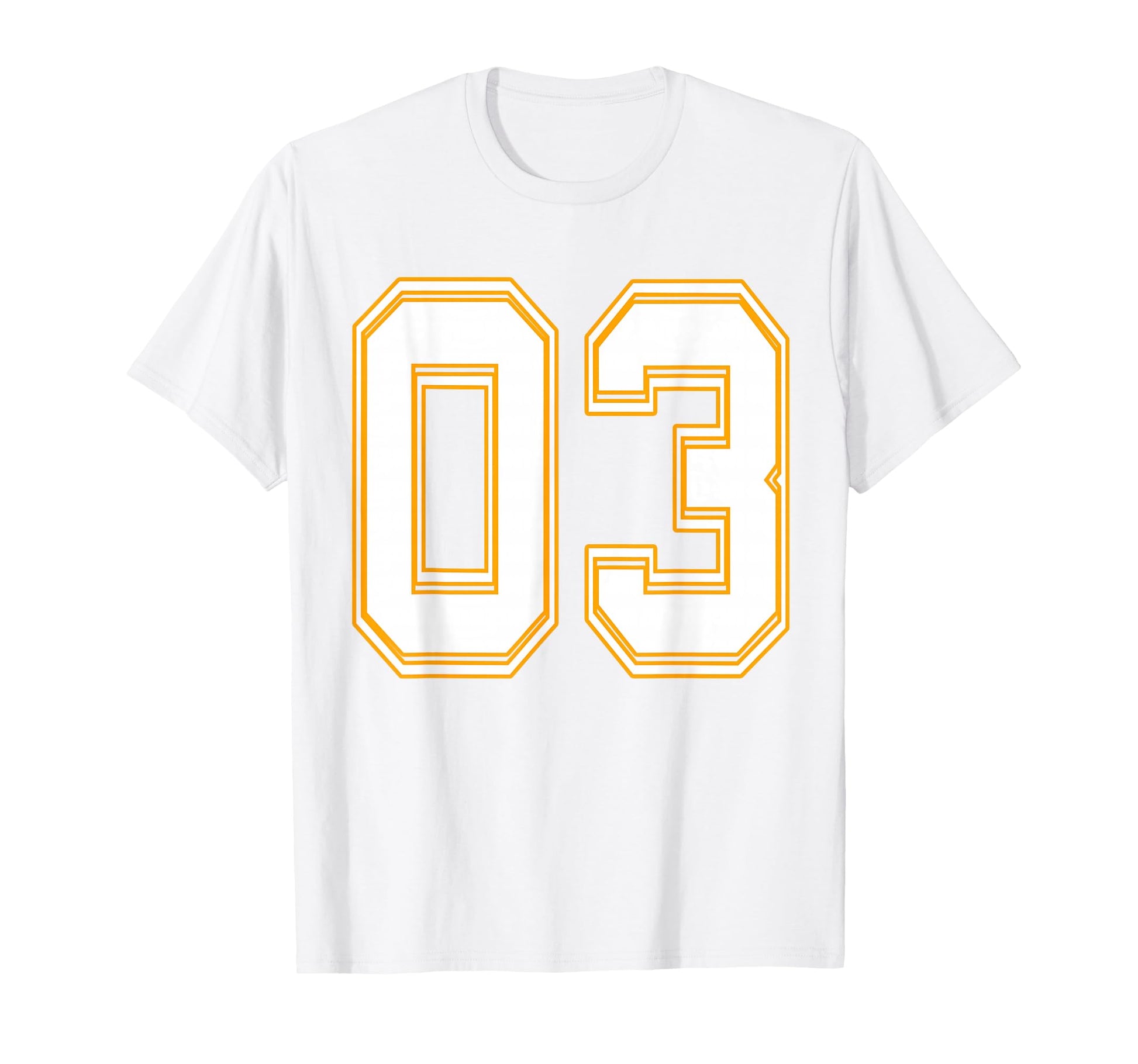 Number 03 Red Yellow White Football T-Shirt - Fun Novelty Design Men Women - T-Shirt, Sweatshirt, Hoodie