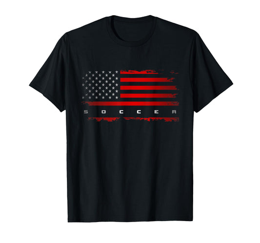 American Flag Soccer Soccer T-Shirt - Unique Graphic for Adults - T-Shirt, Sweatshirt, Hoodie