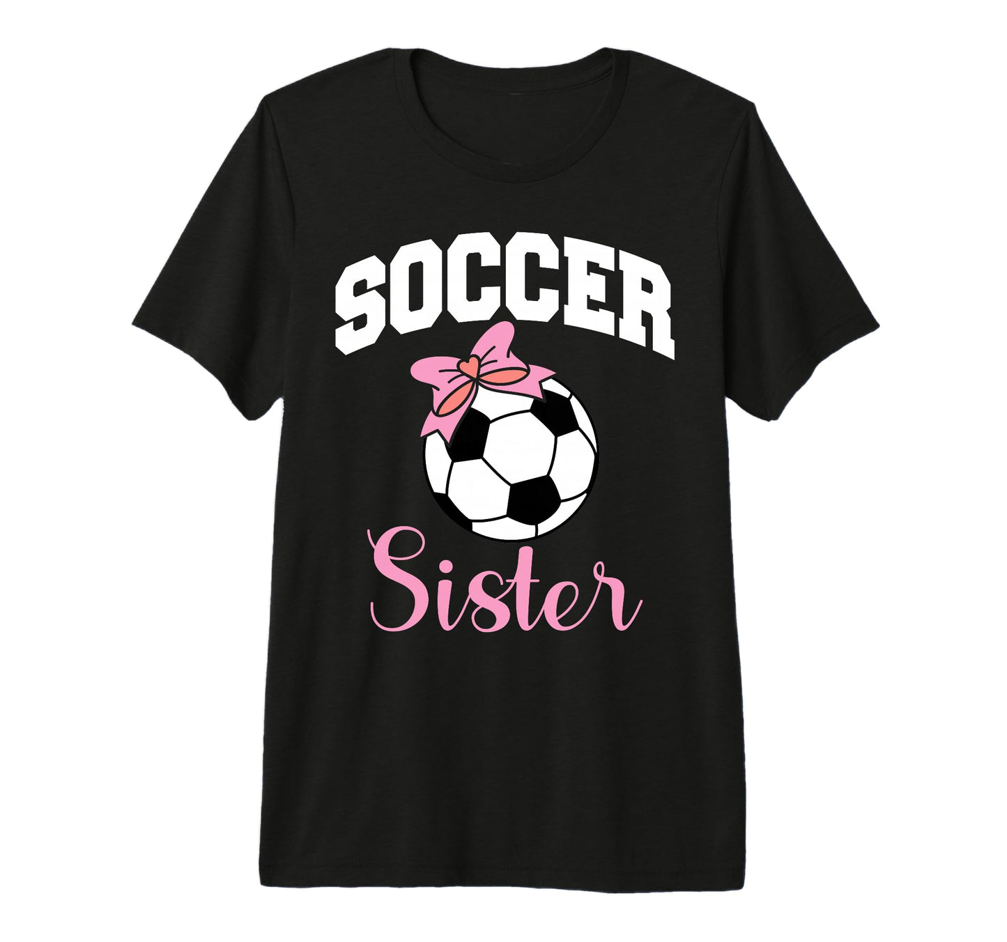 Soccer Sister Bow Soccer Ball Tri T-Shirt - Streetwear Style for Adults - T-Shirt, Sweatshirt, Hoodie