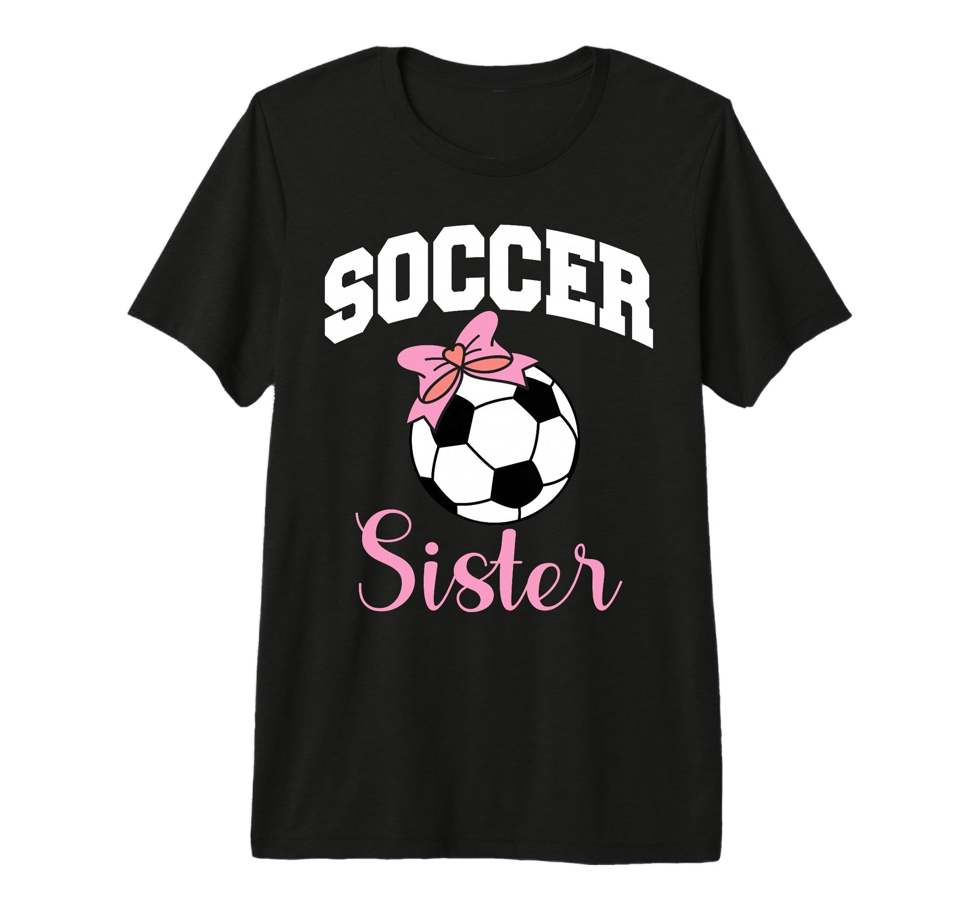 Soccer Sister Bow Soccer Ball Tri T-Shirt - Streetwear Style for Adults - T-Shirt, Sweatshirt, Hoodie