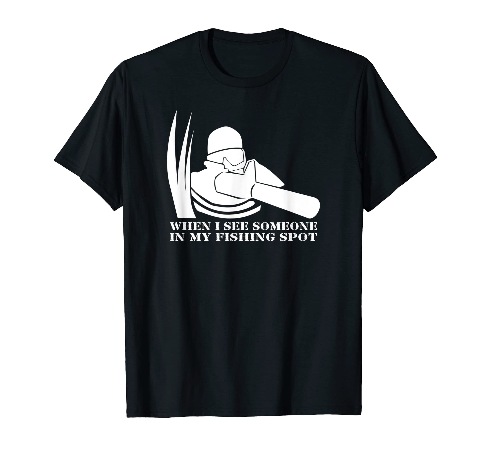 Fishing Spot Sniper Rifle Dad Joke T-Shirt - Unique Graphic Men Women - T-Shirt, Sweatshirt, Hoodie