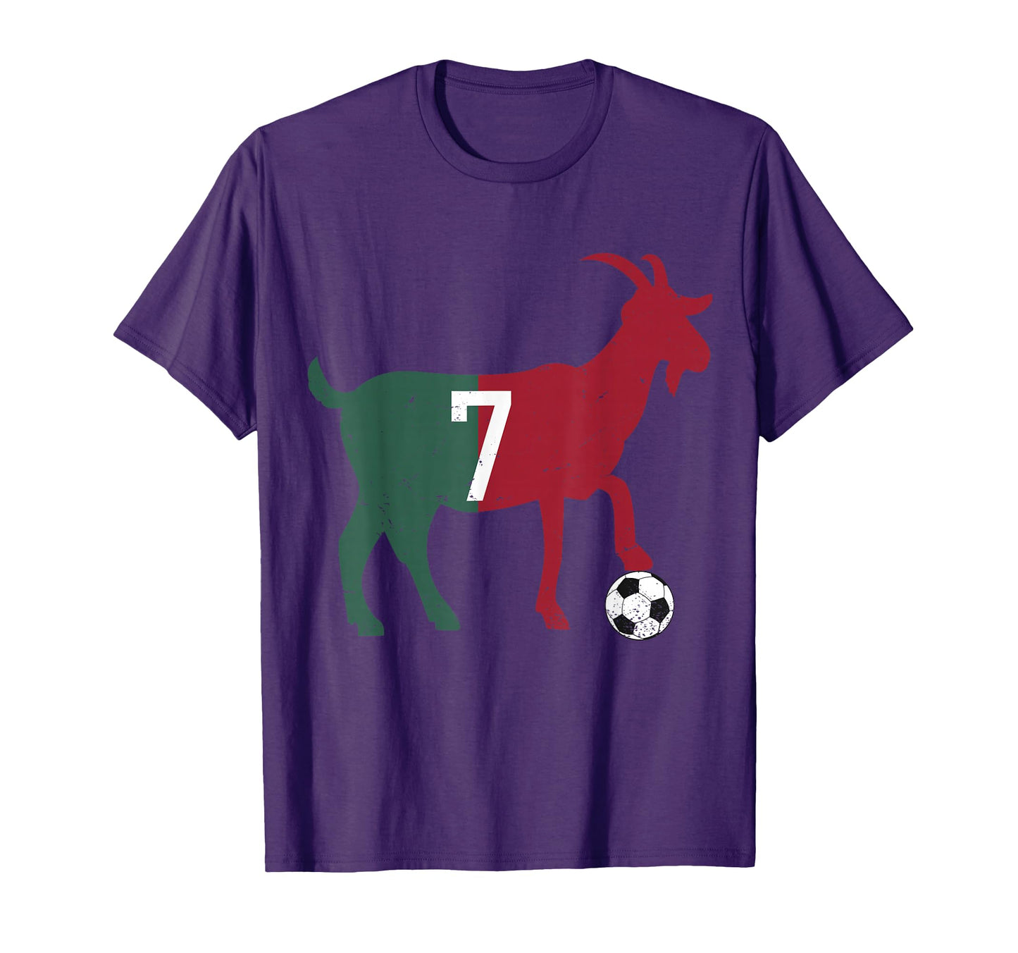 Goat 7 Number 7 Goat Football Soccer T-Shirt - Graphic Print Unisex - T-Shirt, Sweatshirt, Hoodie