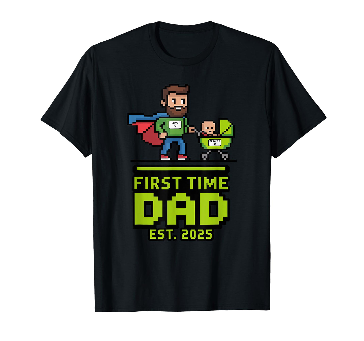 Pixelated Super Dad New Father Co Hoodie - Graphic Print Unisex - T-Shirt, Sweatshirt, Hoodie