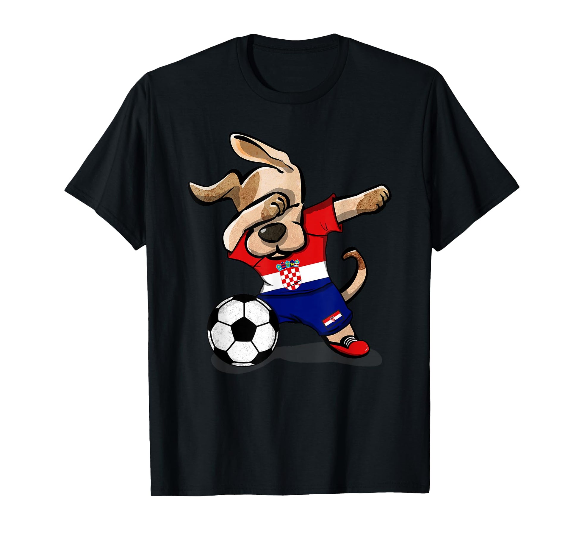 Dabbing Dog Croatia Soccer Croatian Flag T-Shirt - Graphic Print Men Women - T-Shirt, Sweatshirt, Hoodie