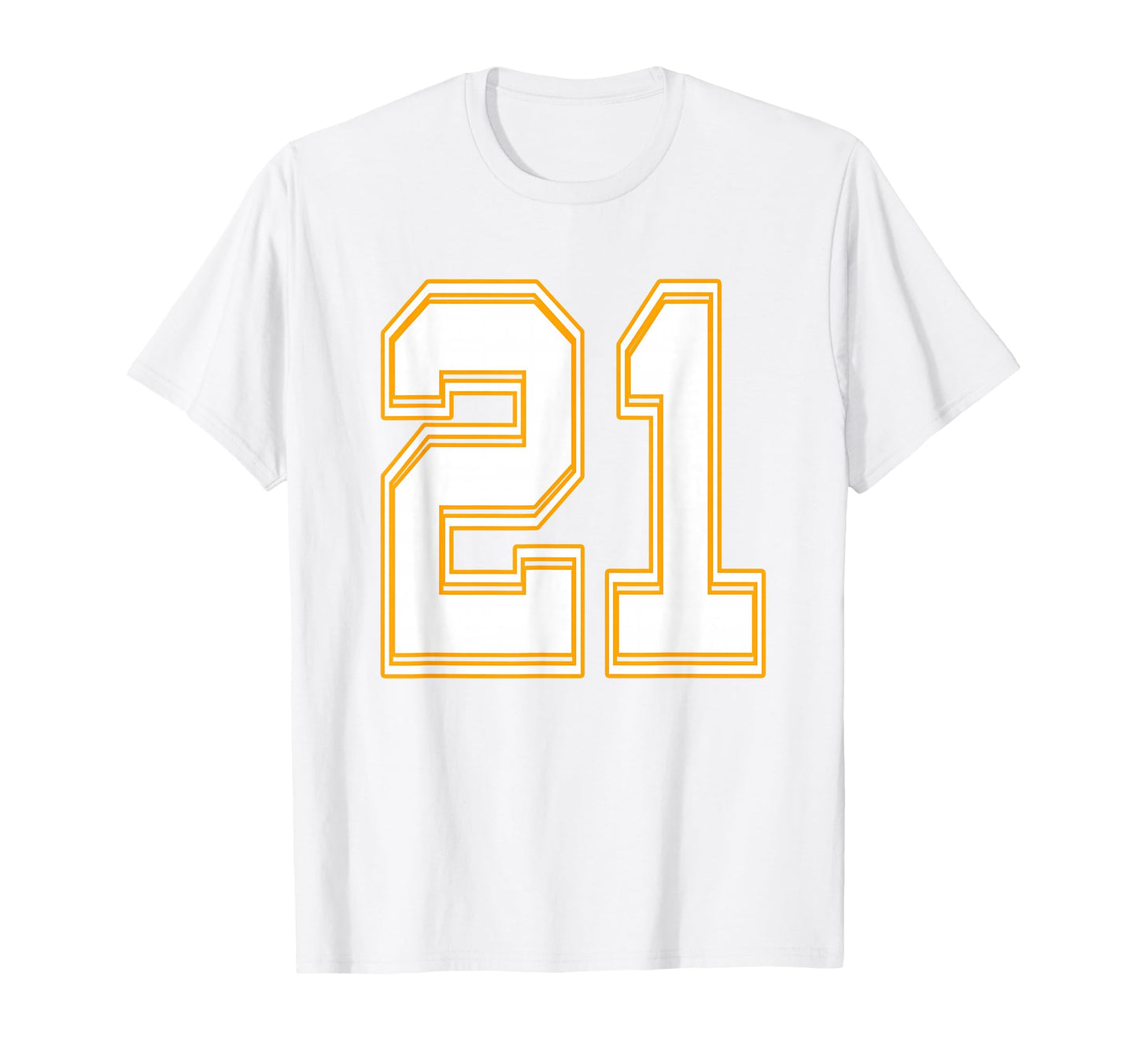 Number 21 Red Yellow White Football T-Shirt - Graphic Print for Adults - T-Shirt, Sweatshirt, Hoodie