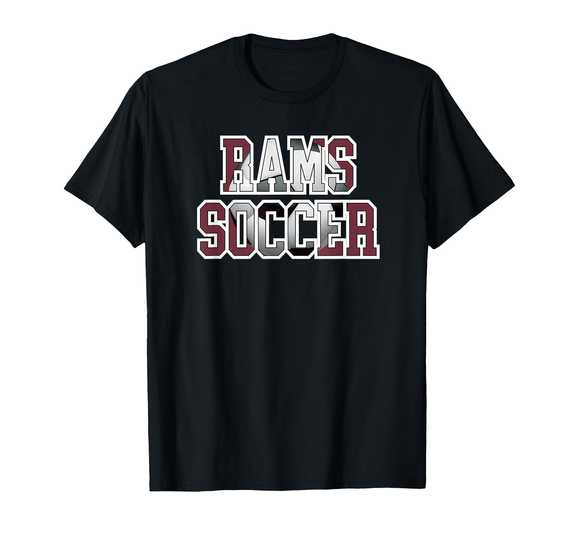 Rams Soccer Mom Game Day Mascot Maroon T-Shirt - Graphic Print for Adults - T-Shirt, Sweatshirt, Hoodie