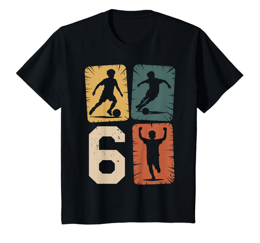 6Th Birthday 6 Soccer Player Soccer Ball T-Shirt - Custom Art Print Unisex - T-Shirt, Sweatshirt, Hoodie