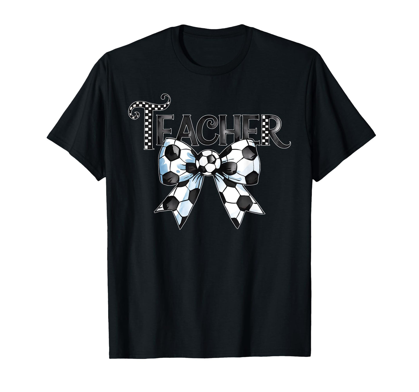 Groovy Soccer Teacher Coquette Bow T-Shirt - Minimalist Print Unisex - T-Shirt, Sweatshirt, Hoodie