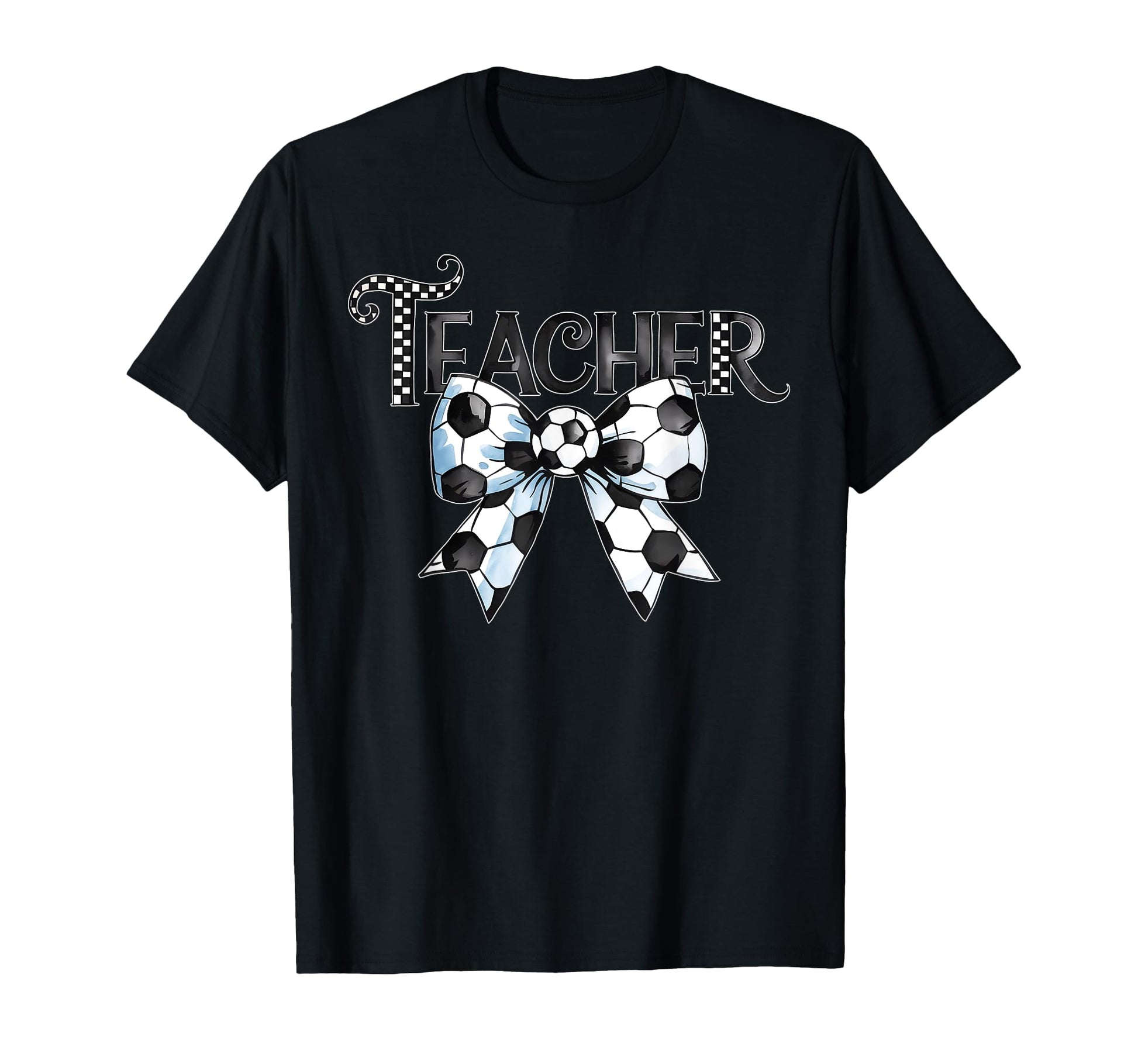 Groovy Soccer Teacher Coquette Bow T-Shirt - Minimalist Print Unisex - T-Shirt, Sweatshirt, Hoodie