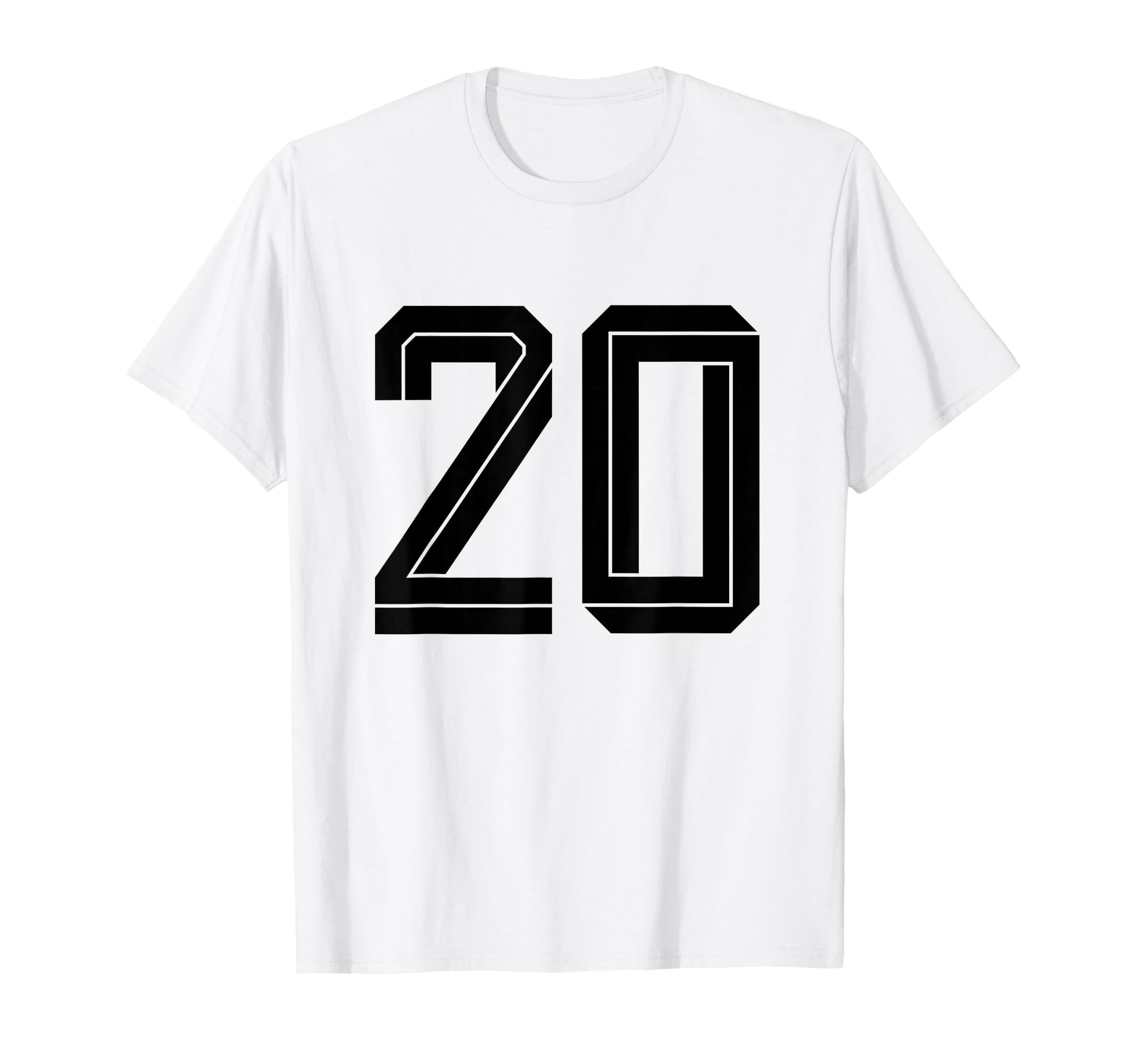 20 White Number 20 Sports Fan T-Shirt - Fun Novelty Design for Adults - T-Shirt, Sweatshirt, Hoodie