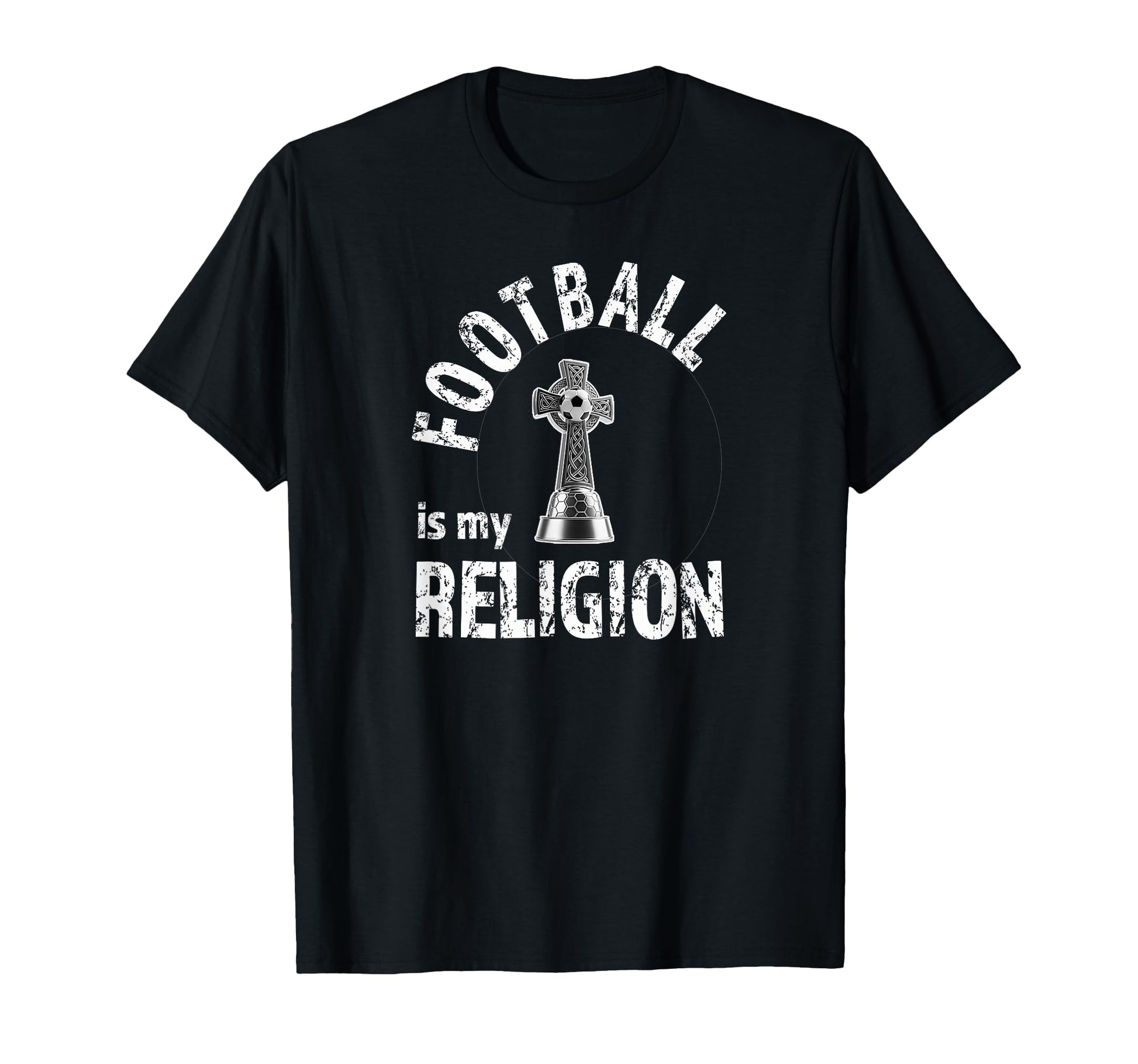 Football Is My Religion Text Funny T-Shirt - Aesthetic Graphic Unisex - T-Shirt, Sweatshirt, Hoodie