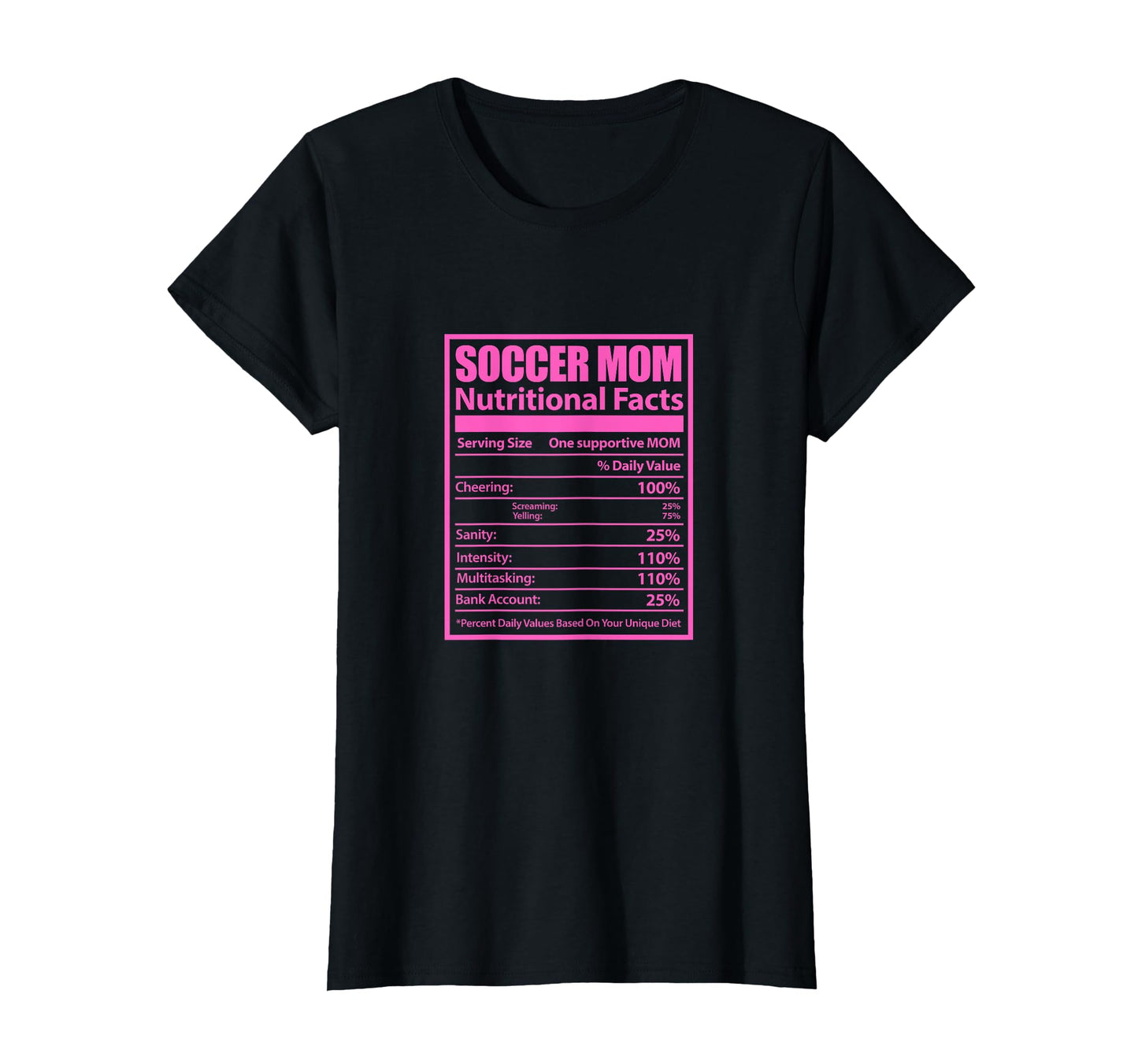 Soccer Mom Nutritional Facts Mother T-Shirt - Minimalist Print for Adults - T-Shirt, Sweatshirt, Hoodie