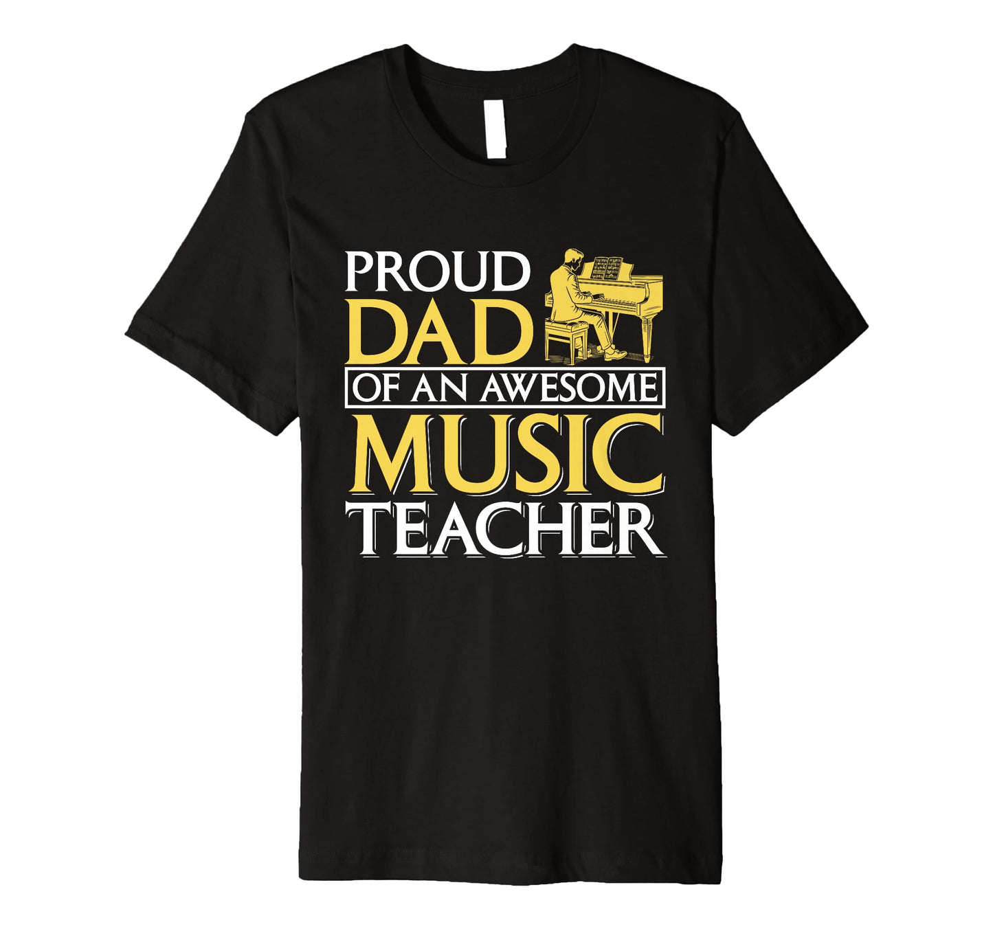 Proud Dad Music Teacher Musician T-Shirt - Minimalist Print Men Women - T-Shirt, Sweatshirt, Hoodie